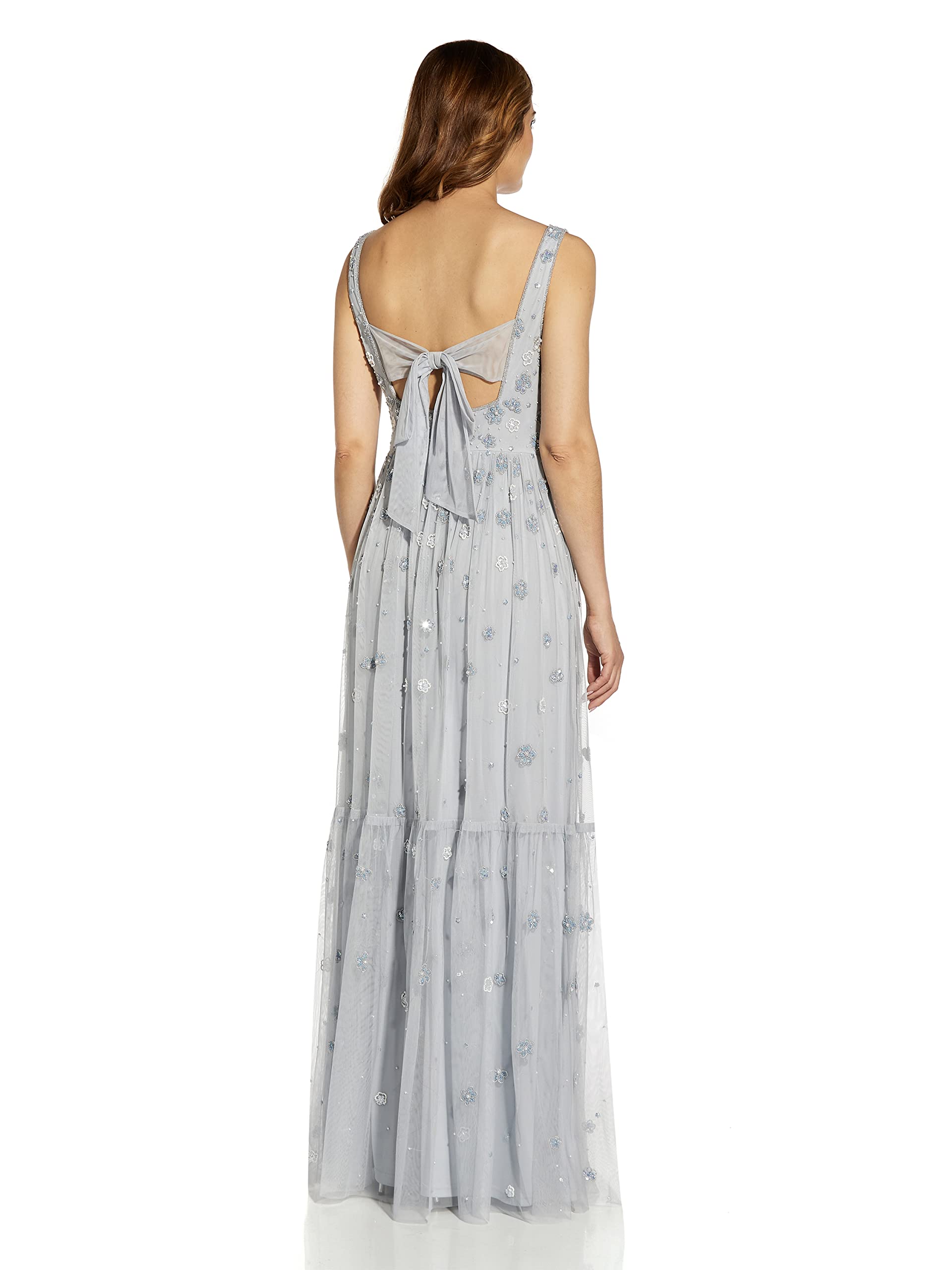 Adrianna Papell Women's Beaded Boho Maxi Dress - Elegant Bohemian Long Sleeve Gown for Weddings, Parties & Special Occasions