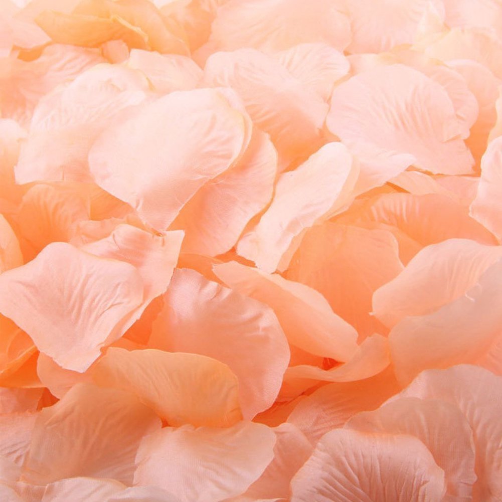 600pcs Mixed Color Silk Rose Petals - Peach, Pink, Red for Wedding Decor, Bridal Shower, Party Confetti & Romantic Home Decoration - Worldoor® Premium Artificial Flower Petals