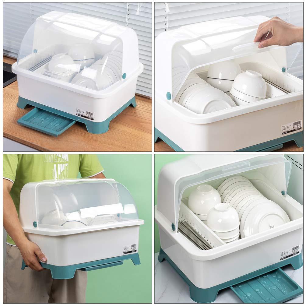 Stainless Steel Dish Drying Rack with Drain Board & Lid Cover - Space Saving Kitchen Countertop Organizer for Plates, Cups, Cutlery & Bottles | Perfect for Small Kitchens, Apartments & RV Use