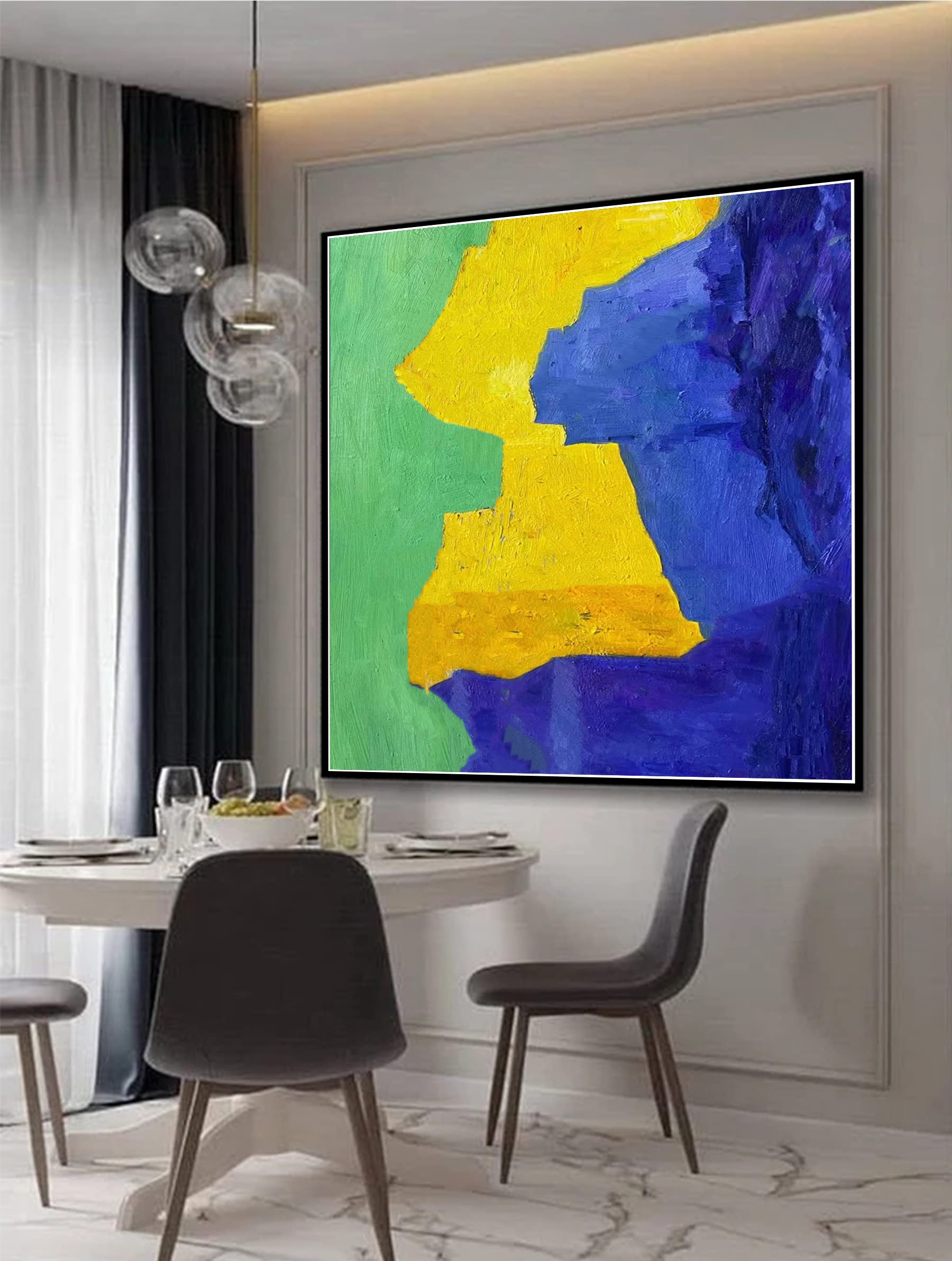 Handmade Abstract Wall Art Canvas Painting - Modern Home Decor for Bedroom, Living Room, Office & Bathroom - 36x36 Inches - Perfect for Creating a Stylish & Cozy Atmosphere