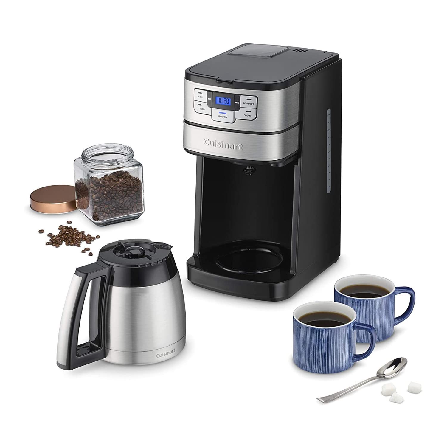 Cuisinart DGB-450NAS 10-Cup Automatic Grind & Brew Coffee Maker with Built-in Grinder - Black/Silver - Perfect for Home, Office & Entertaining