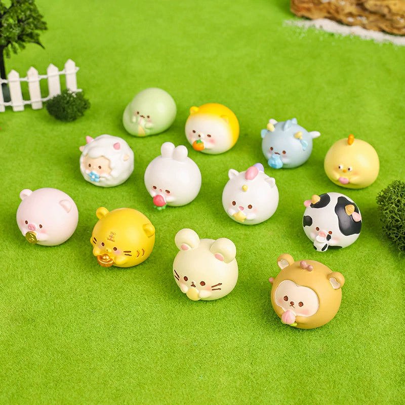 Chinese Zodiac Bean Series 2 Blind Box - 12 Cute Animal Collectible Figures for Kids & Adults - Perfect for Gifts, Party Favors, and Home Decor