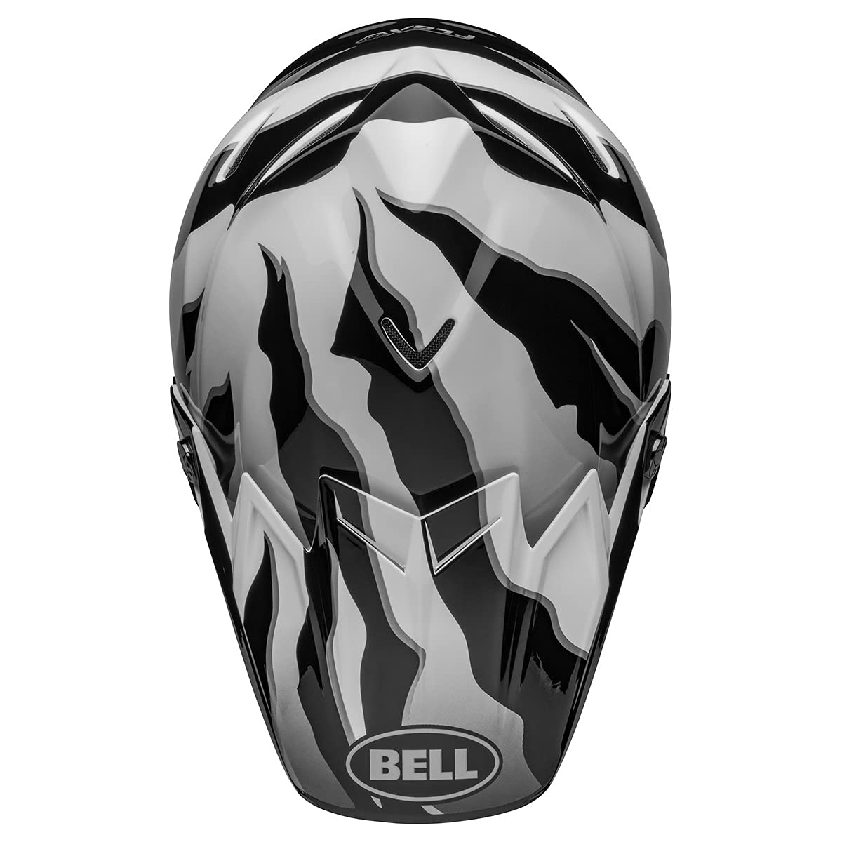 BELL Moto-9S Flex Motorcycle Helmet - Claw Gloss Black/White - Medium Size - DOT Certified for Street & Off-Road Riding - Perfect for Motocross, Adventure Touring & Daily Commuting