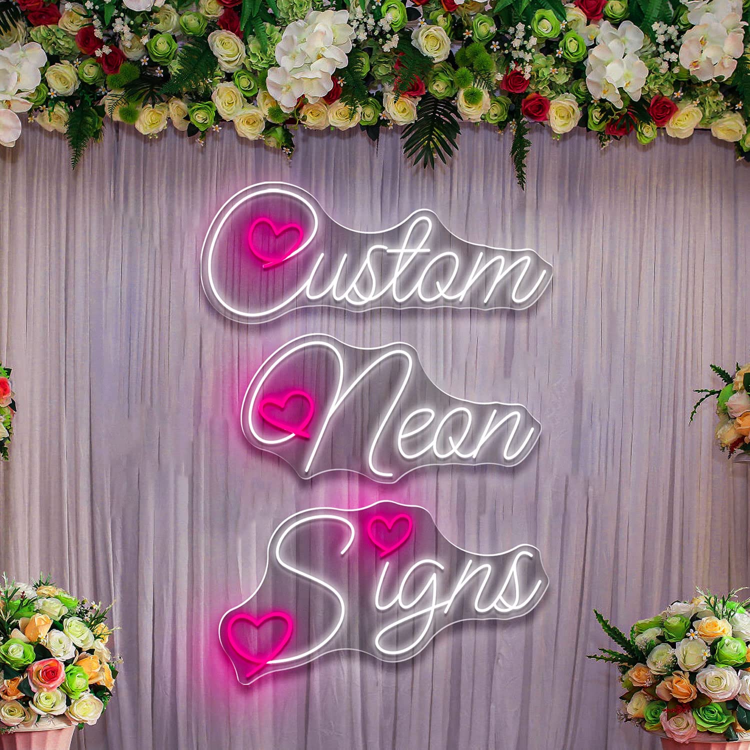 45 Inch Large Custom Neon Signs - Personalized LED Name Lights for Wall Decor, Home, Bedroom, Wedding & Party | Dimmable Lighted Letters for Birthday Gifts, Bar Logo, Business Advertising | Perfect for Wedding Backdrops, Bedroom Lighting, and Cafe Decor