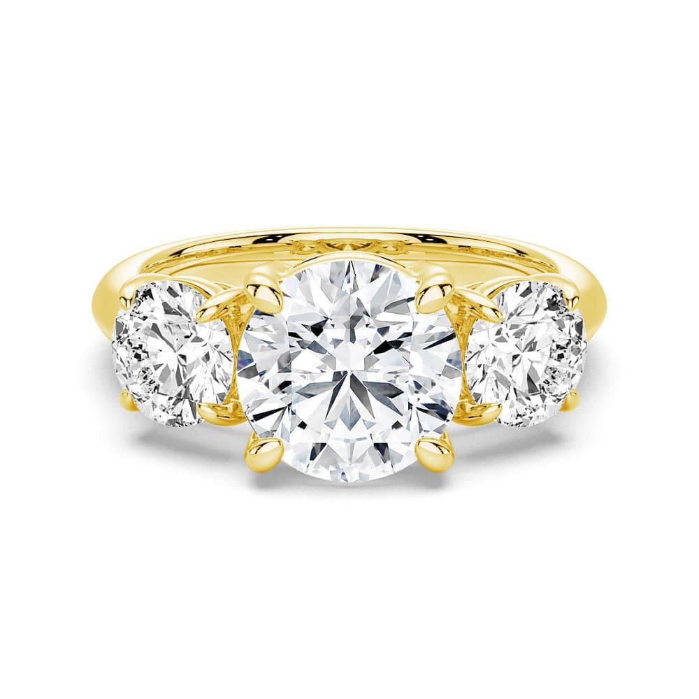 Exquisite Round Cut Three Stone Moissanite Engagement Ring for Women - Perfect for Proposals, Anniversaries & Special Occasions