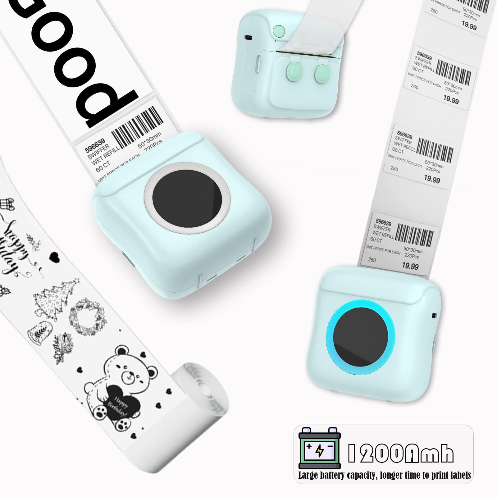 C22 Portable Bluetooth Label Maker Machine with 10 Roll Labels - Wireless Handheld Sticker Printer for Office, Home & Kitchen Organization - Perfect for Pantry, Filing & Storage Labeling
