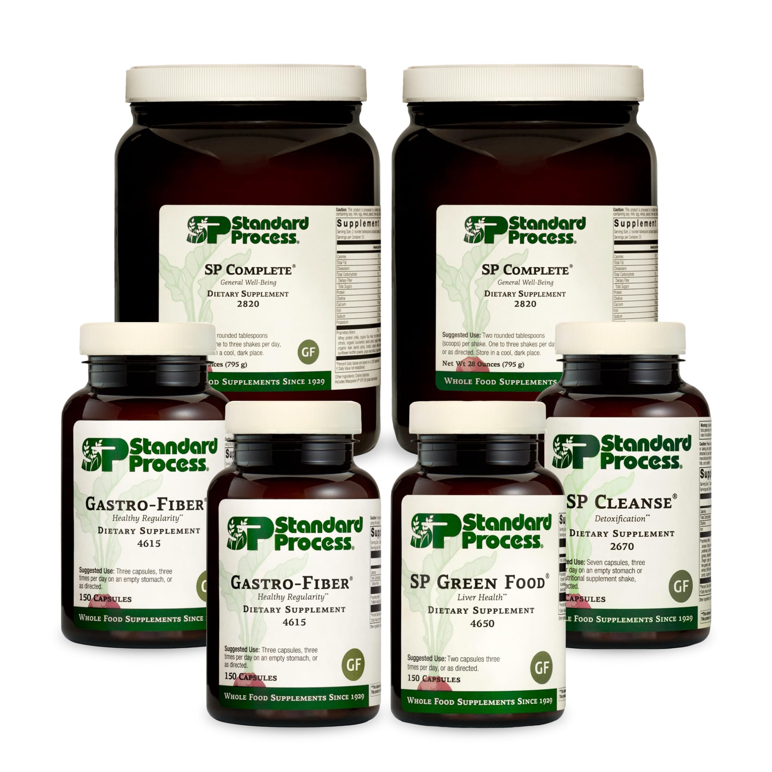 Standard Process Purification Kit with SP Complete & Gastro-Fiber - Liver Detox & Digestive Support Supplement with Milk Thistle, Whey Protein, Fiber | Natural Cleansing Program for Daily Wellness & Gut Health