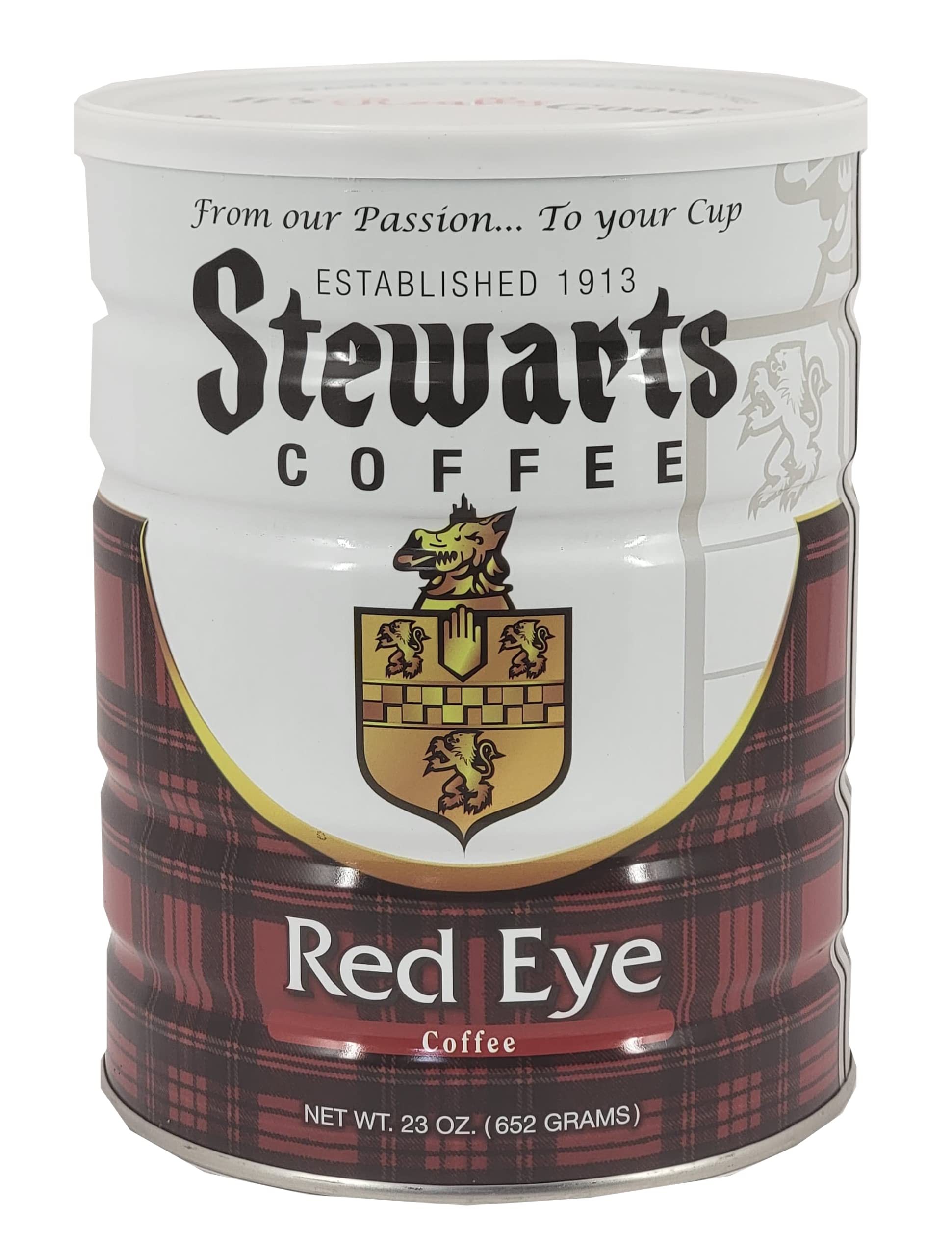 Stewarts Red Eye Coffee - Premium Ground Coffee, 23oz Bag - Rich & Bold Flavor for Home Brewing, Office, or Camping