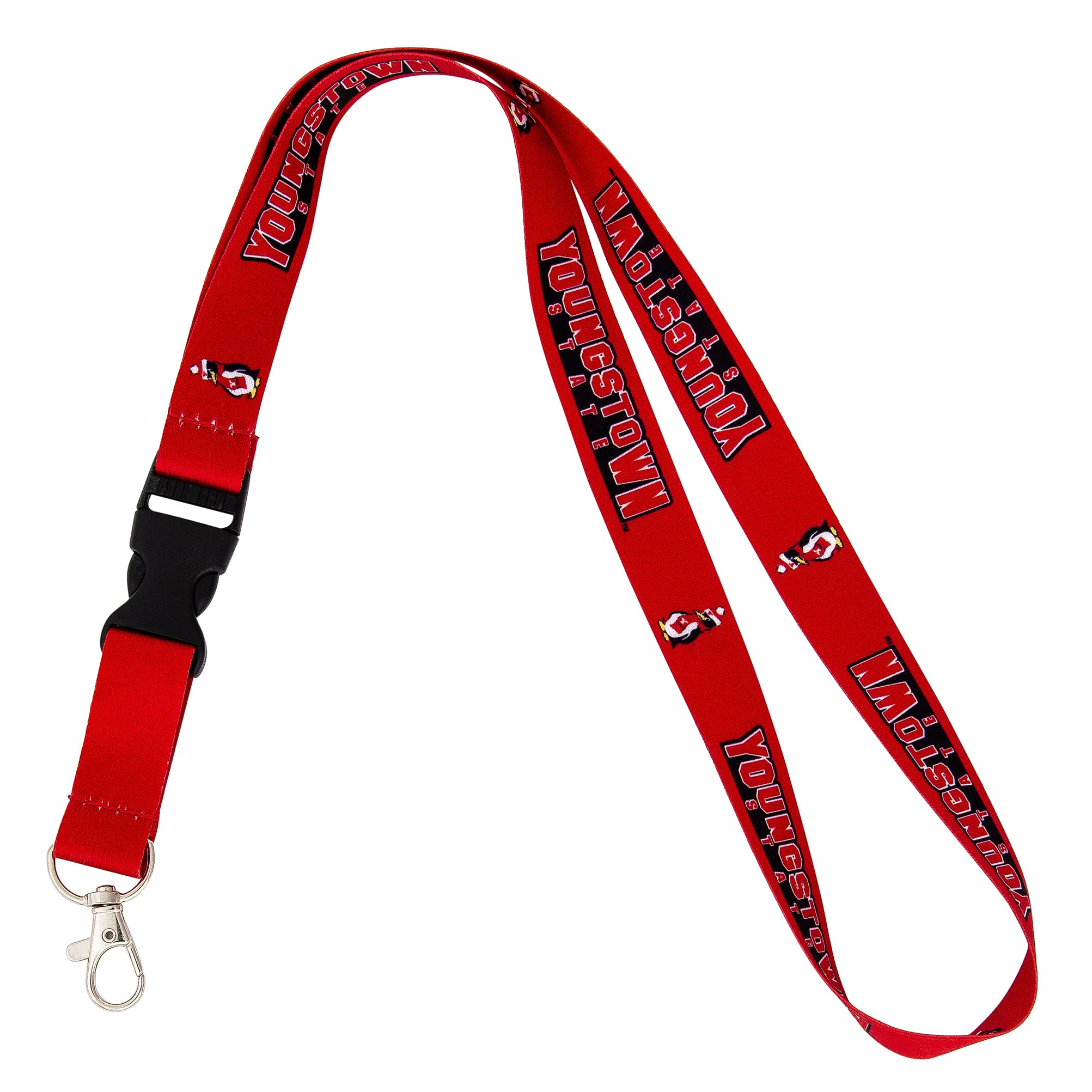 Youngstown State University Cactus Lanyard - Detachable Breakaway Keychain with Snap Buckle for ID Badge, Car Keys & Penguins Accessories (Red) - Perfect for Campus, Office & Event Use