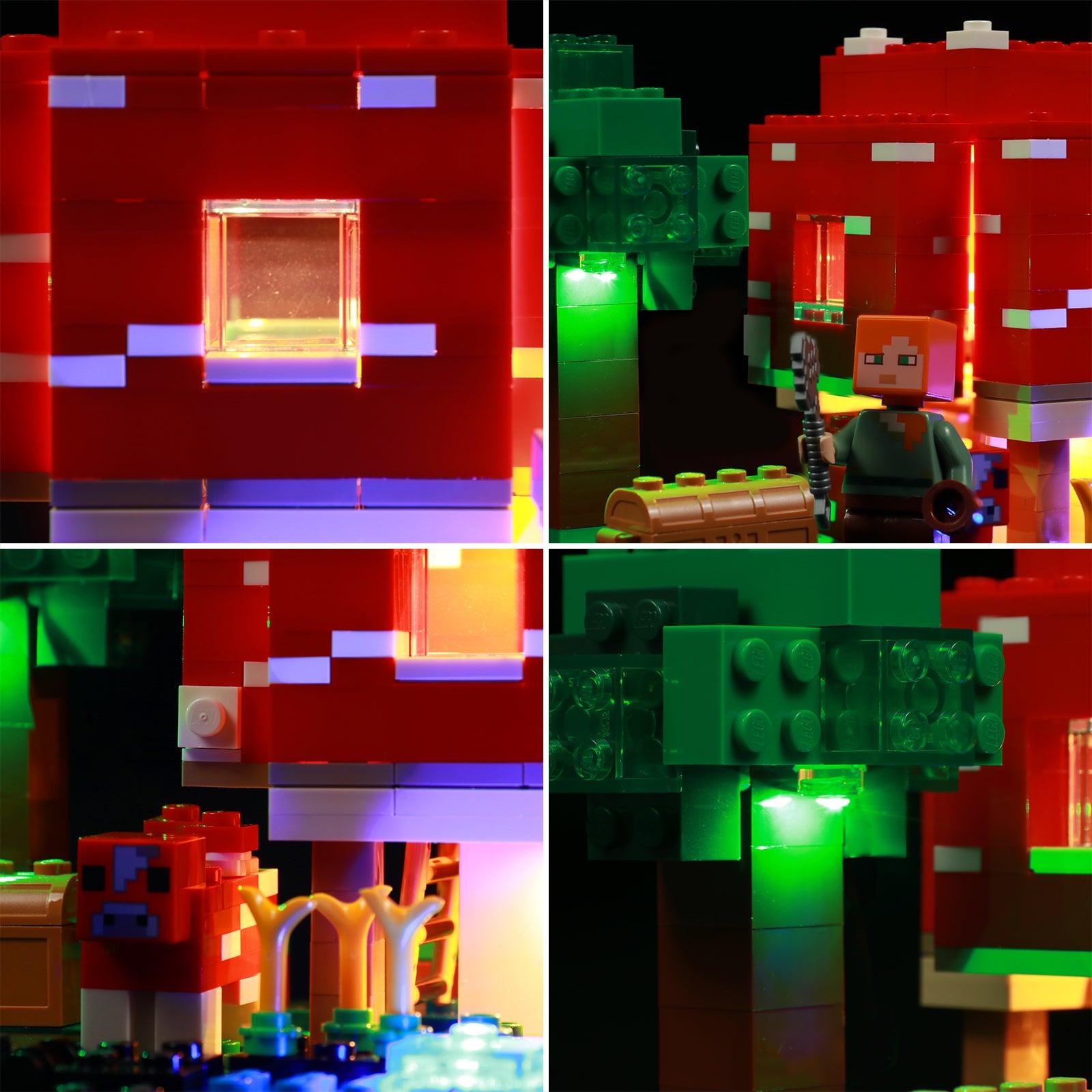 LEGO Minecraft Mushroom House 21179 Light Kit - DIY Building Blocks Lighting Set for Night Display & Gaming Room Decor