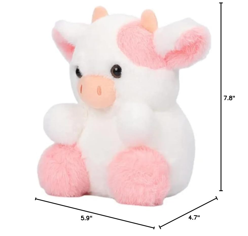 GraceDawn Adorable Pink Cow Plush Toy - 7.8