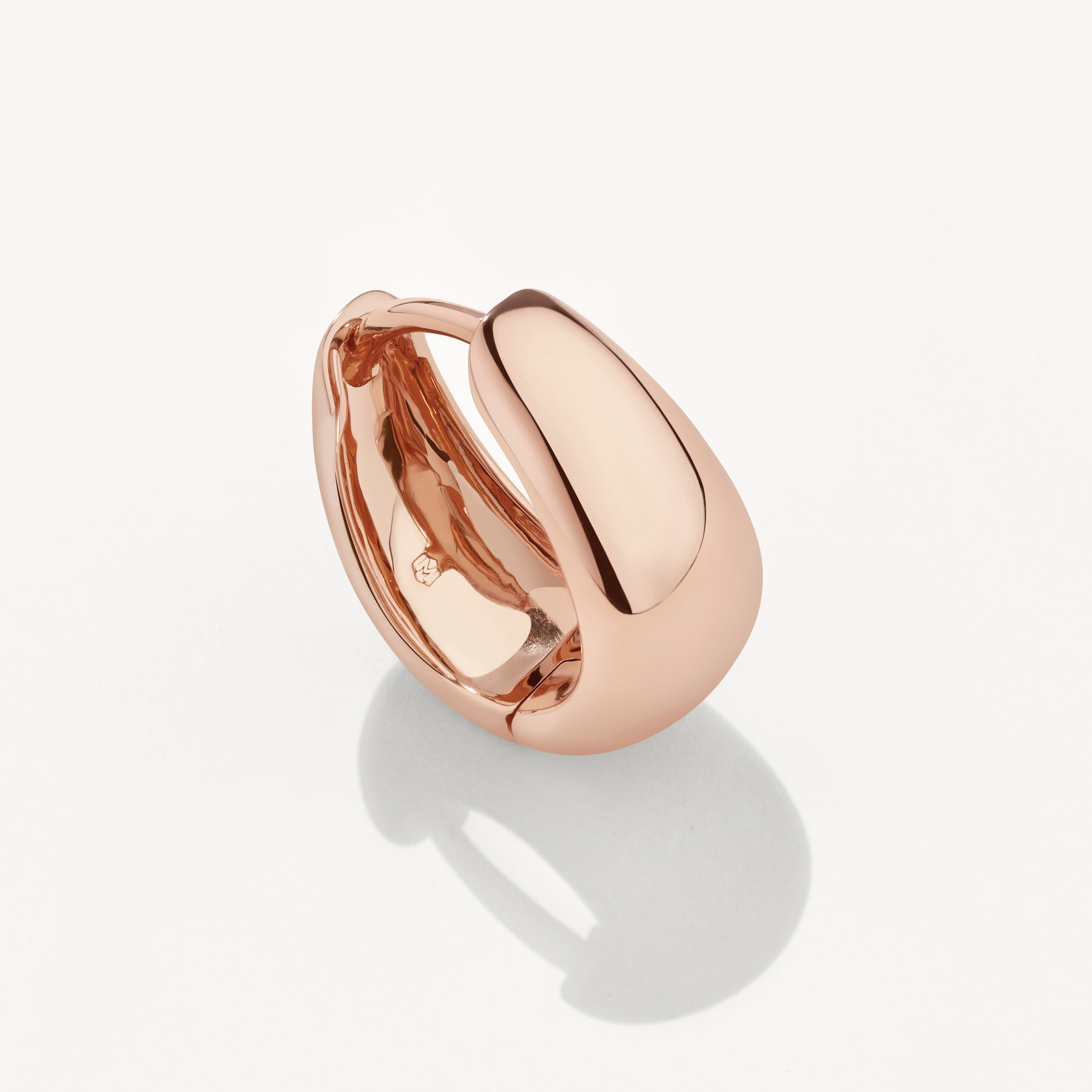 Rose Gold Dome Huggie Hoop Earrings for Women - Minimalist Huggie Hoops for Everyday Wear, Gift Giving & Special Occasions