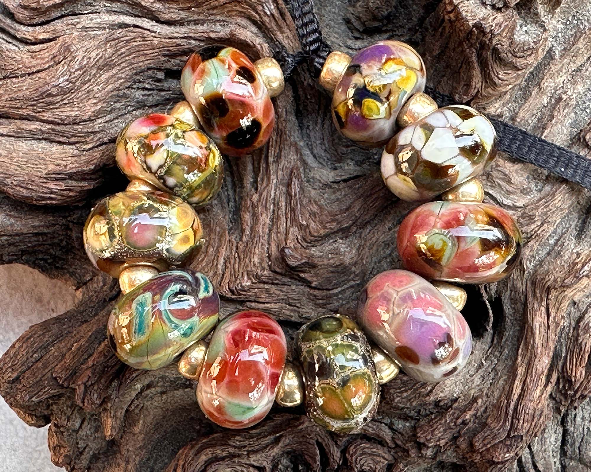 10 Mixed Brown Orphan Lampwork Beads for Jewelry Making - Handmade Glass Beads for Bracelets, Necklaces & DIY Crafts - Perfect for Beaders and Artisans
