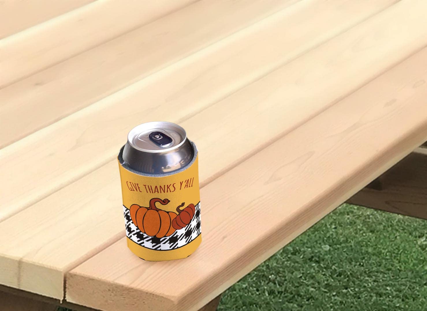 48-Pack White Thanksgiving Drink Can Coolers - Fall Theme Party Decorations with 'Give Thanks Y'all' Design | Perfect for Holiday Gatherings, Family Reunions & Autumn Celebrations