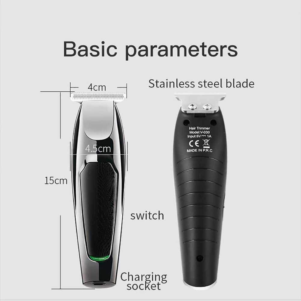 Professional USB Rechargeable Hair Clippers for Men - Electric Hair Trimmer & Beard Shaver with 0 Cutter Head (Black) - Perfect for Home Haircuts, Grooming, and Travel Use