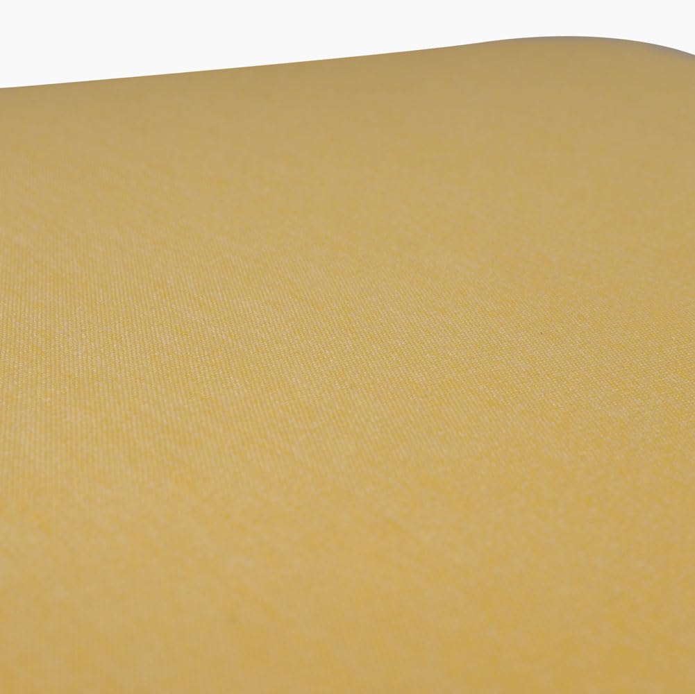 Pillow Perfect Fortress Solid Indoor/Outdoor Patio Seat Cushions - 2 Pack Yellow 20x20 Inch Square Plush Fiber Fill Weather & Fade Resistant - Perfect for Outdoor Furniture, Deck Chairs & Poolside Lounging