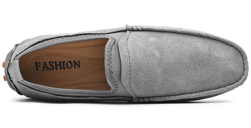 Santimon Men's Penny Loafers - Genuine Suede Slip-On Driving Moccasins - Casual Dress Boat Shoes for Work, Travel & Everyday Comfort