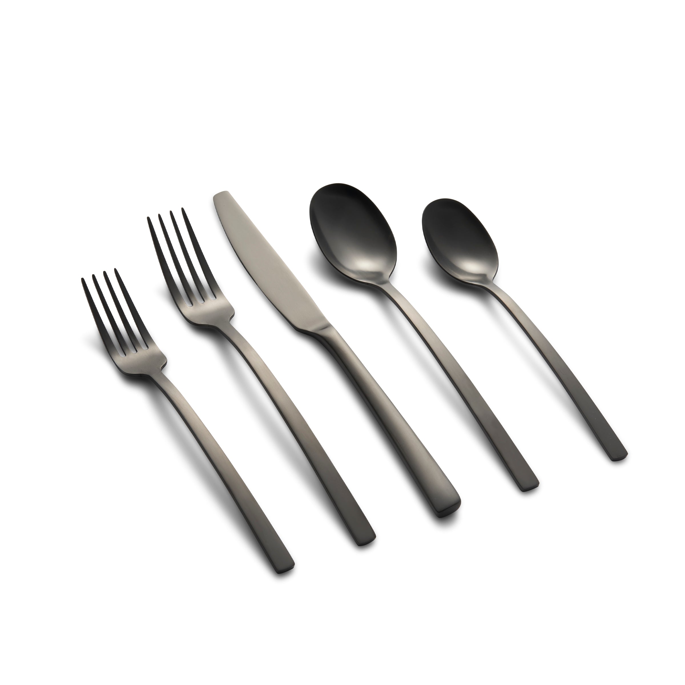 Premium 20-Piece Black Satin Flatware Set - Stainless Steel Cutlery Set for 4 - Elegant Dinnerware for Fine Dining, Wedding Gifts & Formal Occasions