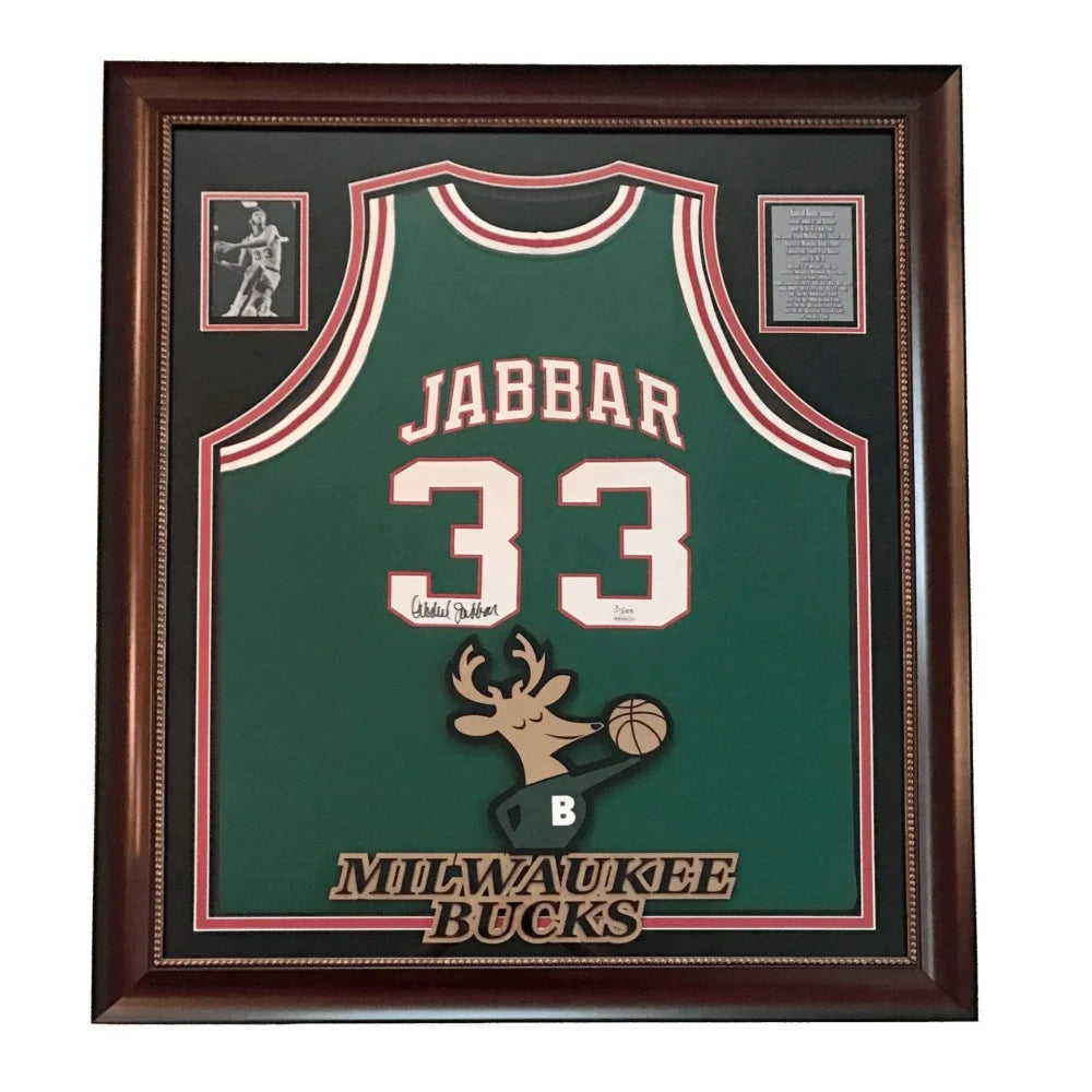 Authentic Kareem Abdul-Jabbar Signed Milwaukee Bucks Framed Jersey with UDA COA #1/133 - Rare NBA Memorabilia for Sports Collectors & Man Cave Decor