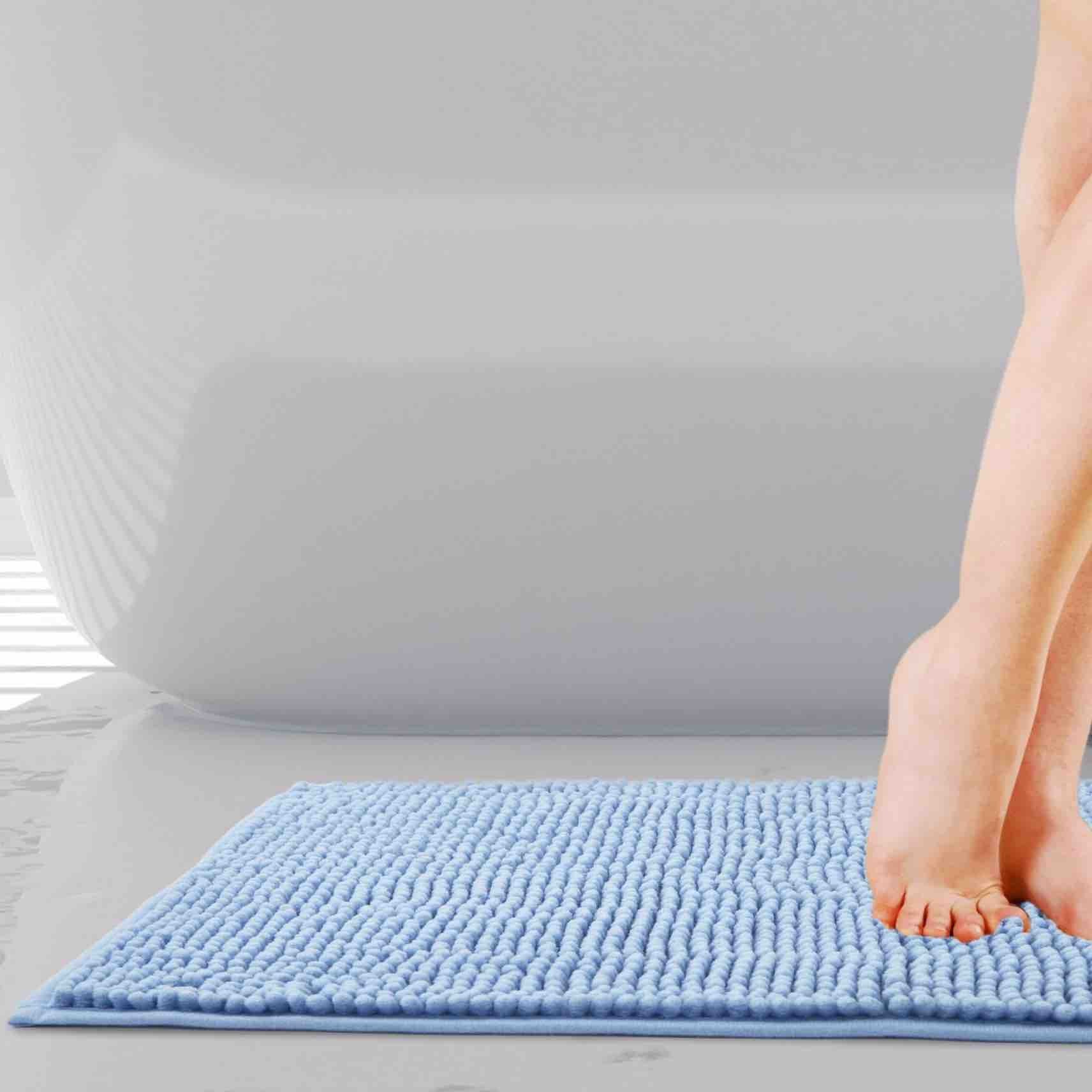 Non-Slip Noodle Bath Mat - Soft & Absorbent Bluebell Design for Bathroom, Shower & Spa - Perfect for Kids, Adults & Elderly Safety