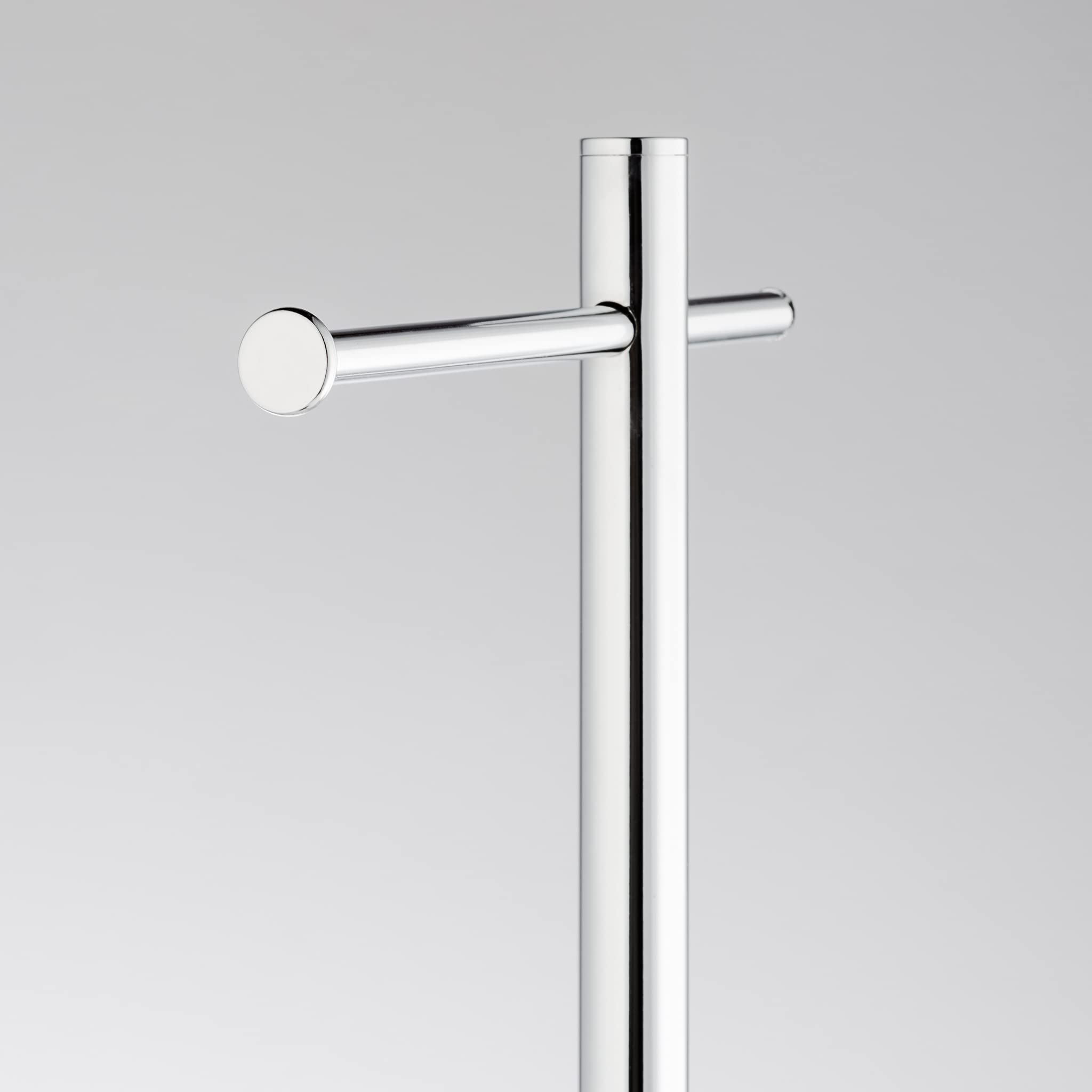 Stainless Steel Chrome Standing Toilet Paper Holder & Brush Stand - Bathroom Organizer for Modern Home Decor | Perfect for Small Spaces, Apartments & Guest Bathrooms