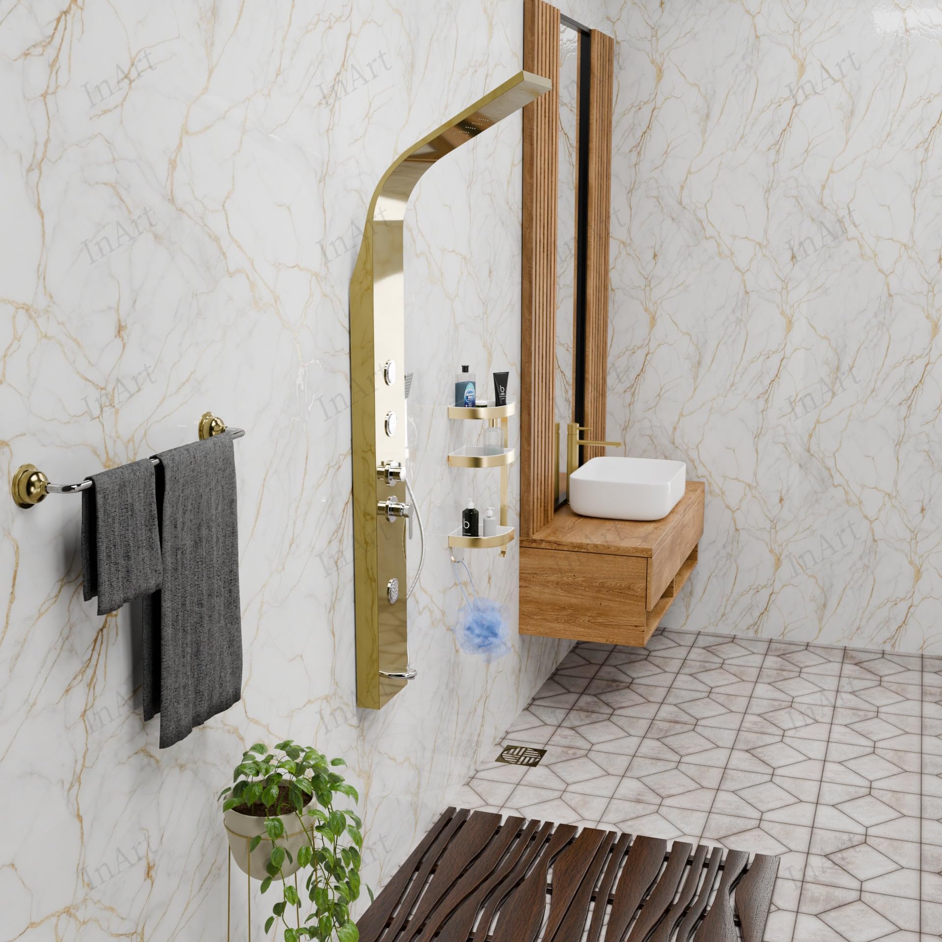 Premium InArt Stainless Steel Shower Panel System - 12
