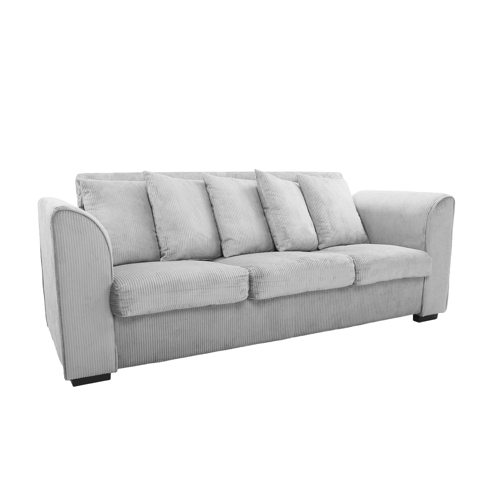 3-Piece Light Grey Living Room Furniture Set - Sofa, Loveseat & Chair for Cozy Home Decor & Small Spaces