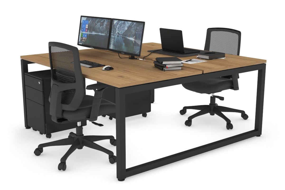 Quadro Loop Legs 2 Person Office Workstation - 1600L x 800W with Cable Management - Modern Shared Desk for Collaborative Workspaces & Home Offices