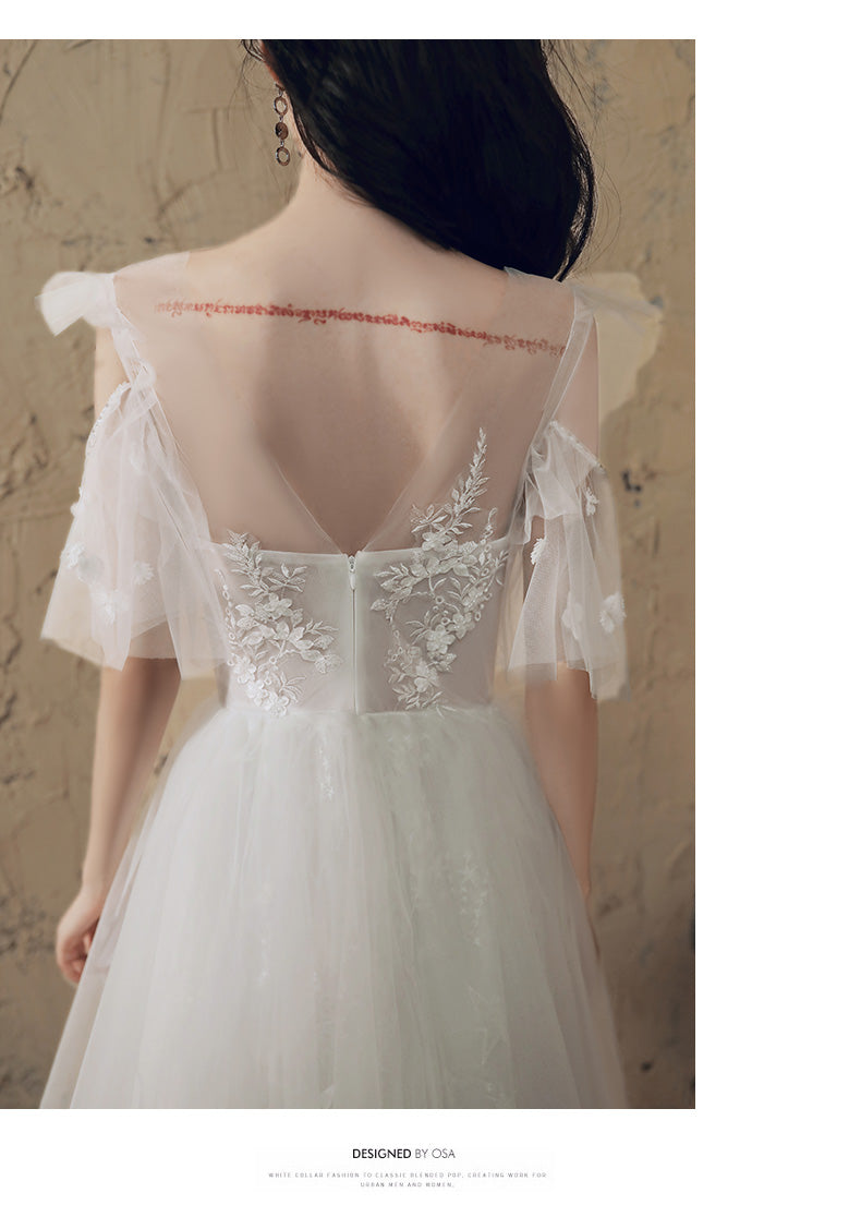 Elegant A-Line White Lace Long Prom Dress for Women - Formal Evening Gown for Homecoming, Wedding Guest & Special Occasions