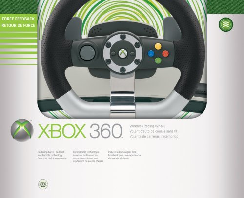 Refurbished Xbox 360 Wireless Racing Wheel for PC & Console Gaming - Premium Racing Experience for Forza, Need for Speed & Simulation Games