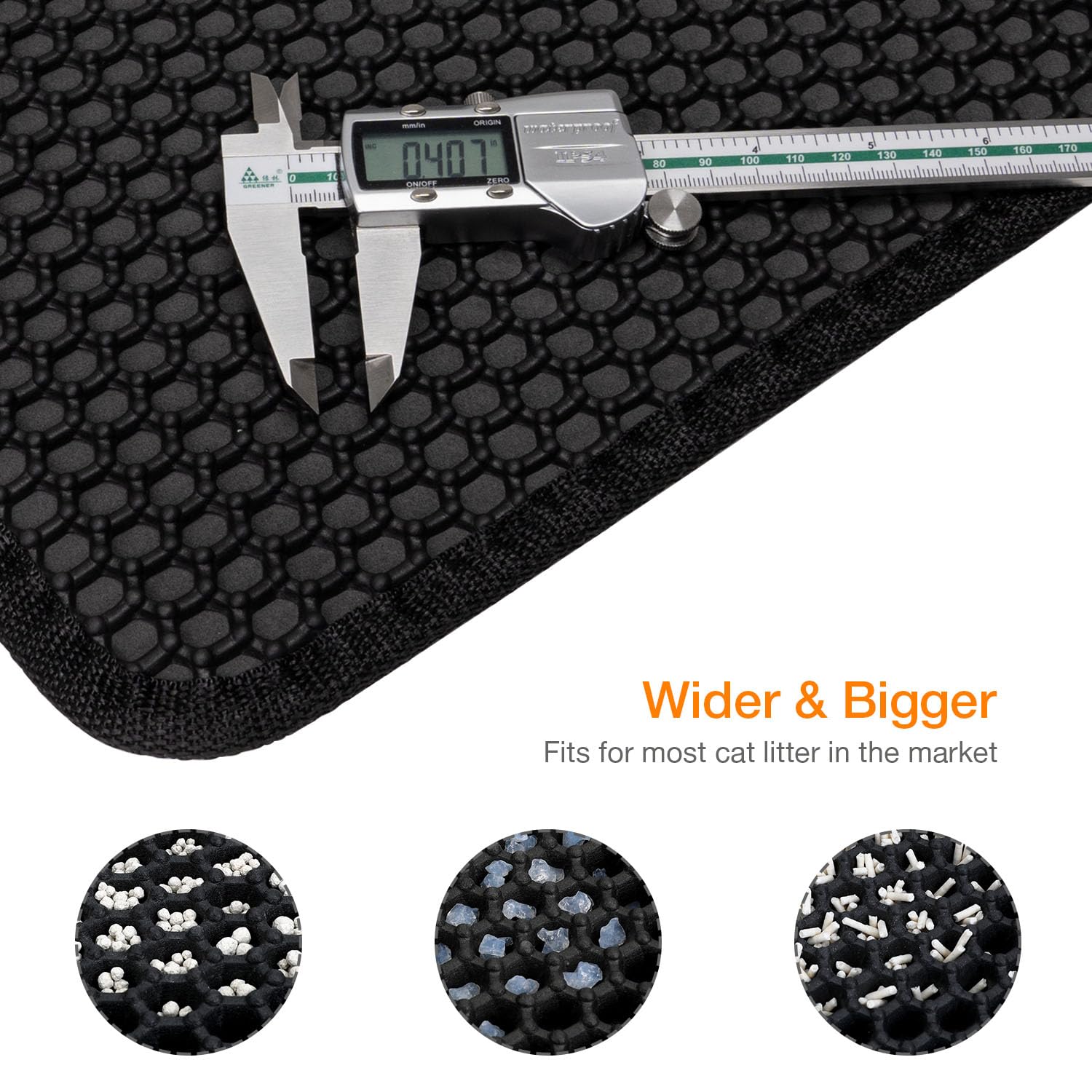 Premium Cat Litter Mat with Honeycomb Double Layer Design - Waterproof & Urine Proof Litter Trapping Mat for Scatter Control - Washable & Easy Clean for Less Waste - Perfect for Multi-Cat Homes & Small Spaces