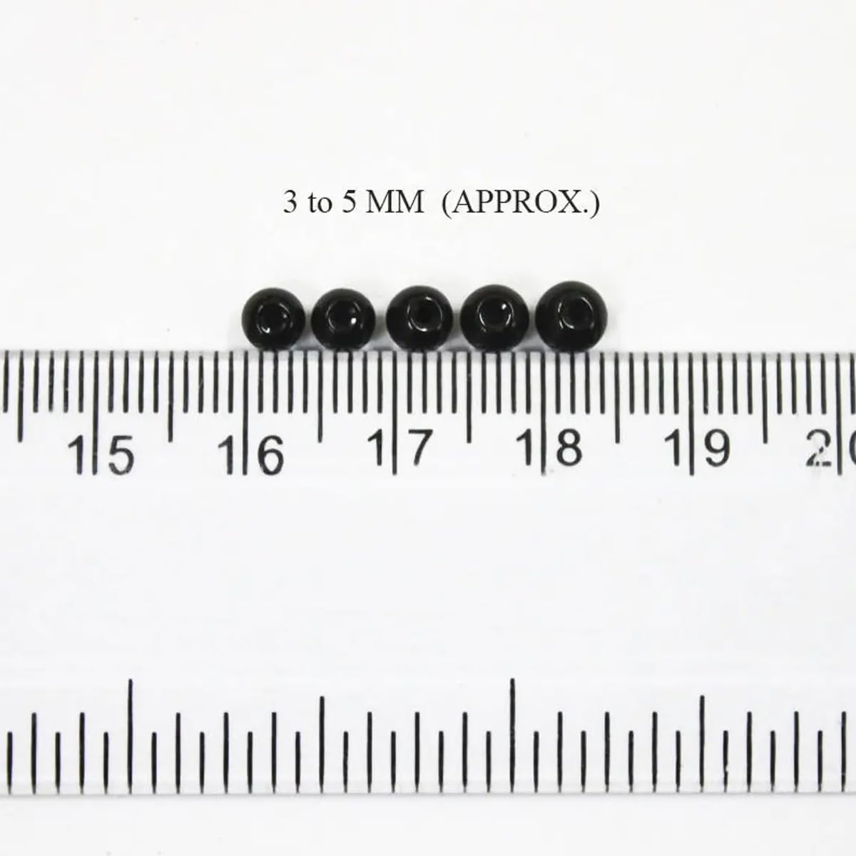 Premium Black Ceramic Beads for Jewelry Making - 900pcs Round Embroidery Beads (3-5mm Mixed Size) - Perfect for DIY Necklaces, Bracelets, and Handmade Crafts