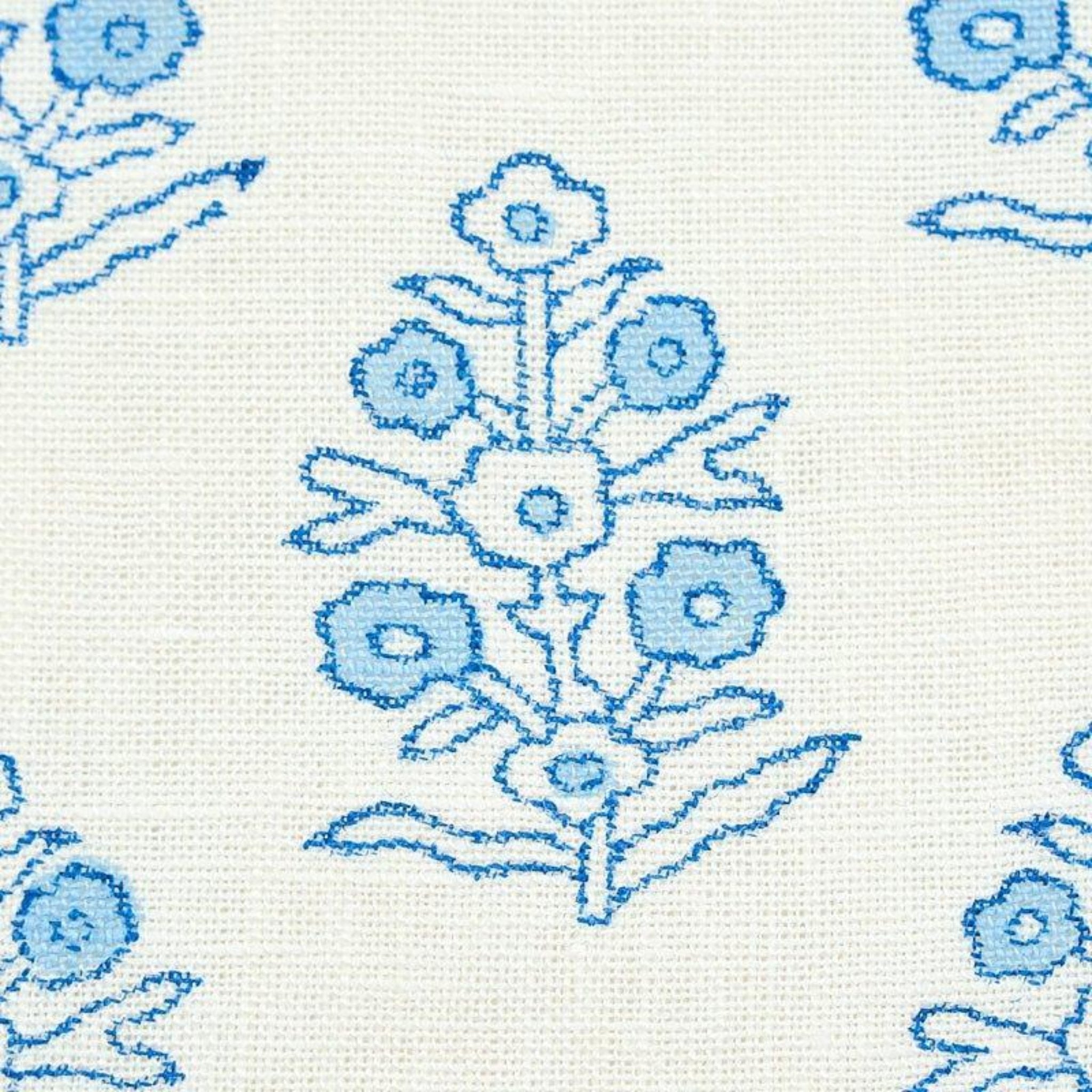 Aditi Hand Blocked Print Fabric - Blue Cotton Textile for DIY Sewing, Quilting & Home Decor Projects | Eco-Friendly & Vibrant Design
