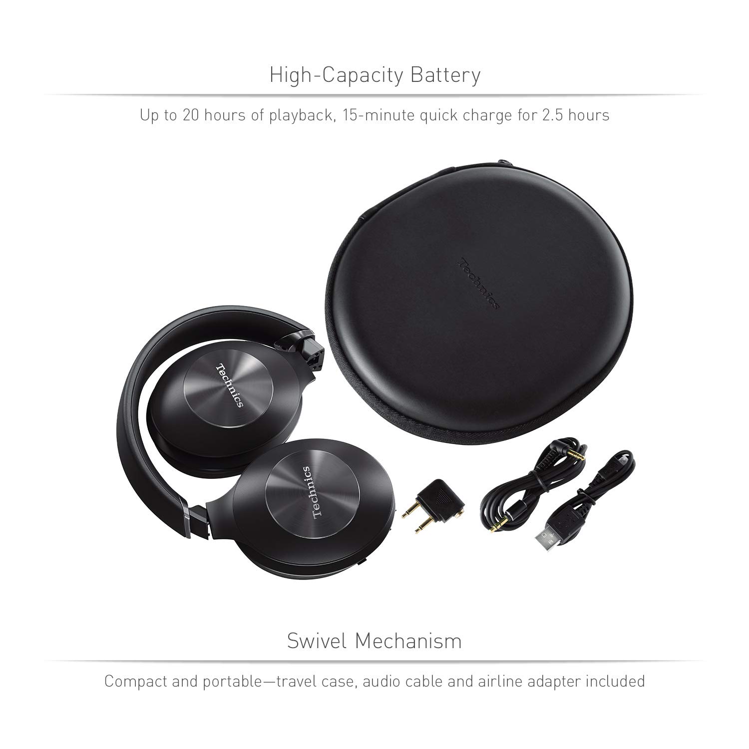 Technics Premium Hi-Res Wireless Bluetooth Stereo Headphones with 40mm Dynamic Drivers, ANC, Ambient Sound Mode & Auto Pause - EAH-F70N-S (Silver) | Perfect for Travel, Commuting & Home Entertainment