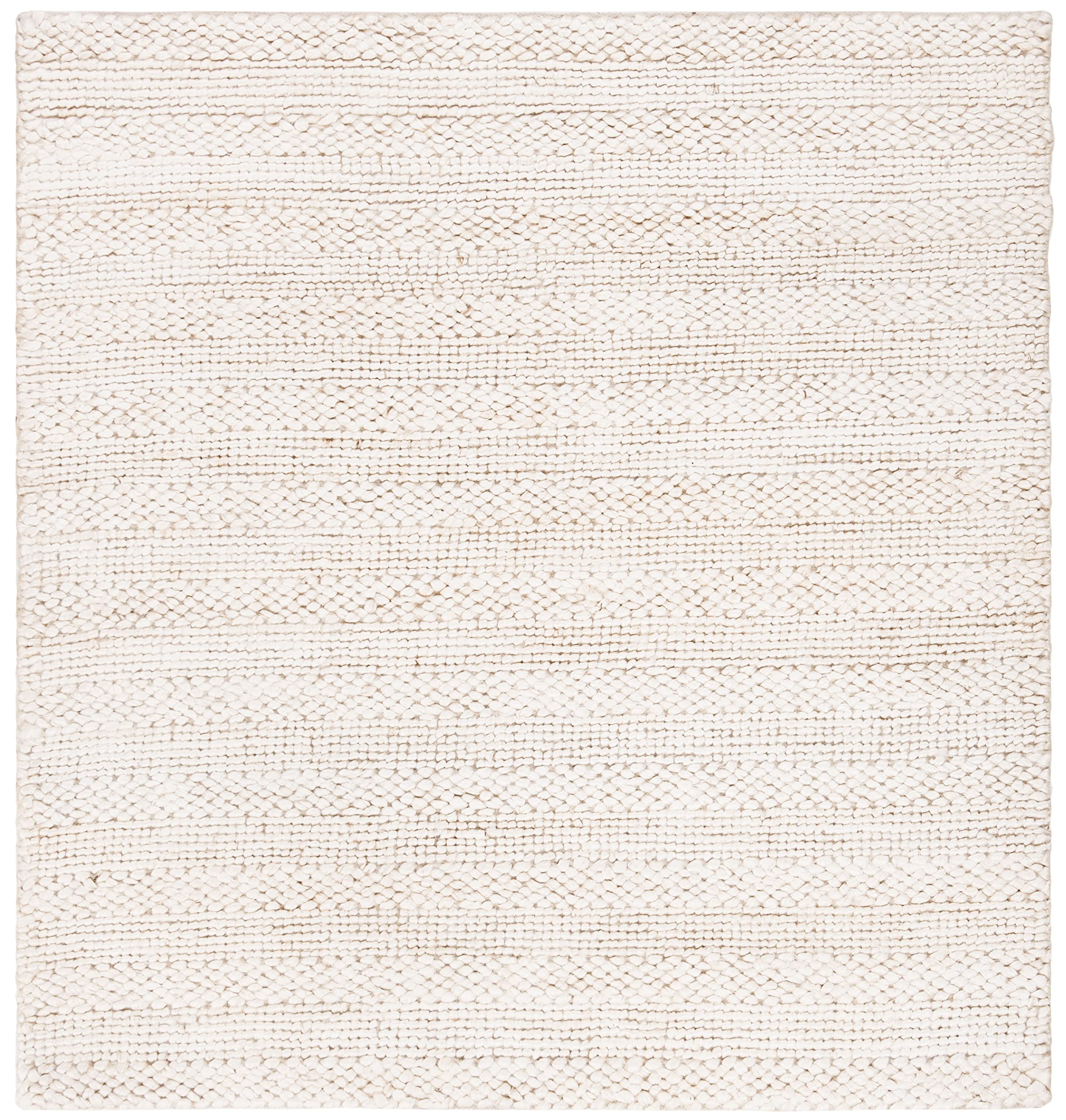 SAFAVIEH Natural Fiber Collection 5' Square Bleach NF212D Handmade Braided Woven Jute Area Rug for Living Room, Dining Room & Bedroom | Eco-Friendly Floor Decor for Cozy Home Interiors