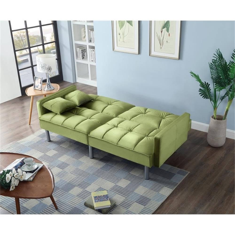 Legend Vansen Velvet Convertible Sofa Bed - Sleeper Couch with Removable Pillows for Living Room, Guest Room & Small Spaces