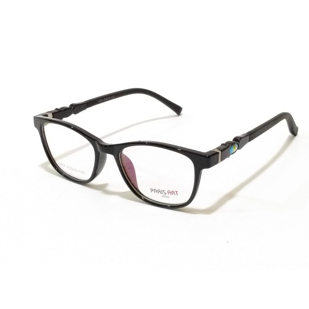 Black Square Kids Glasses for Boys & Girls 3-6 Years Old | 3907C3 | Stylish & Durable Eyewear for School, Reading & Outdoor Activities