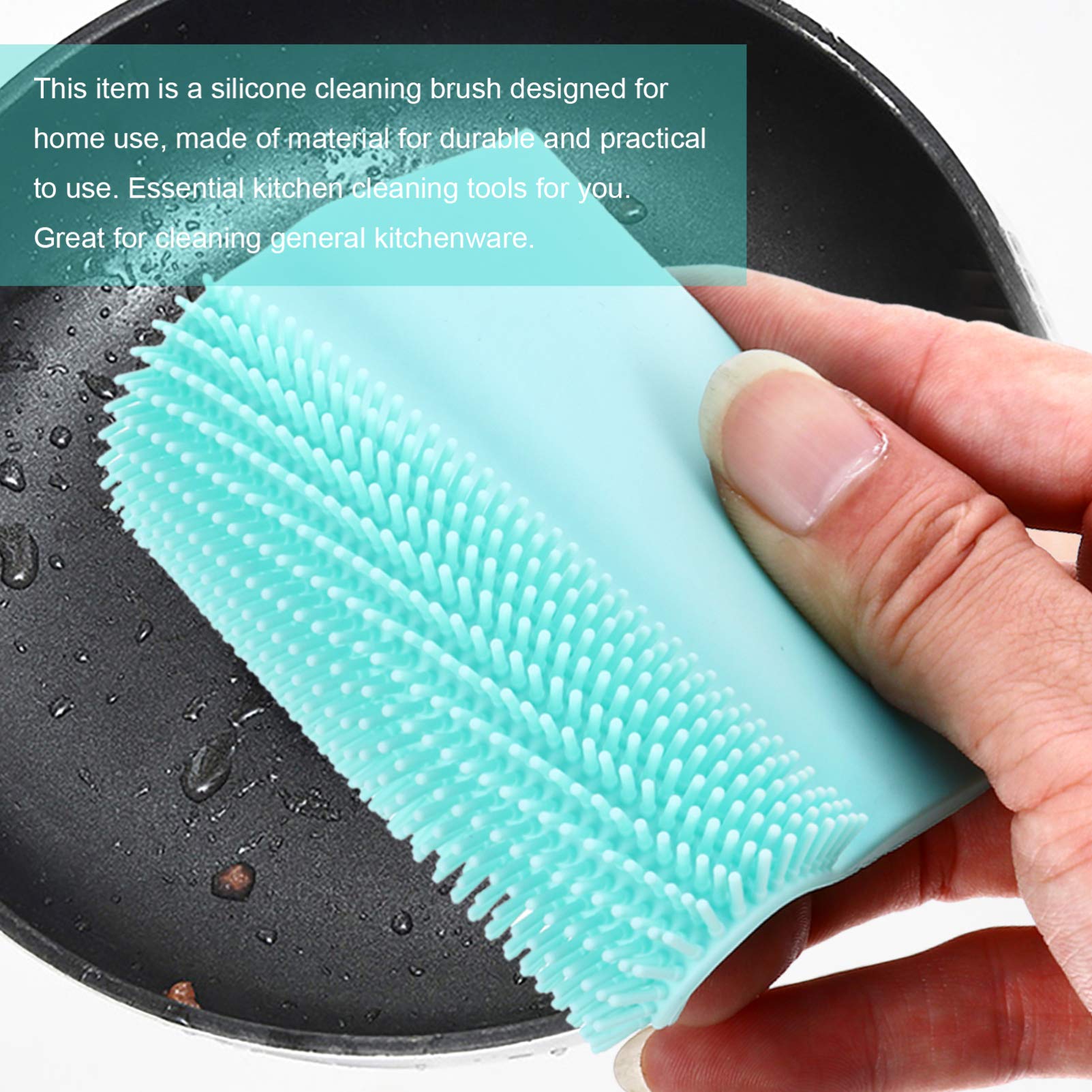 Hemoton Silicone Dish Brush - Eco-Friendly Kitchen Scrubber for Pots, Pans, Fruits & Vegetables | Non-Scratch Cleaning Tool with Ergonomic Handle | Perfect for Dishwashing, Sink Cleaning & Food Prep