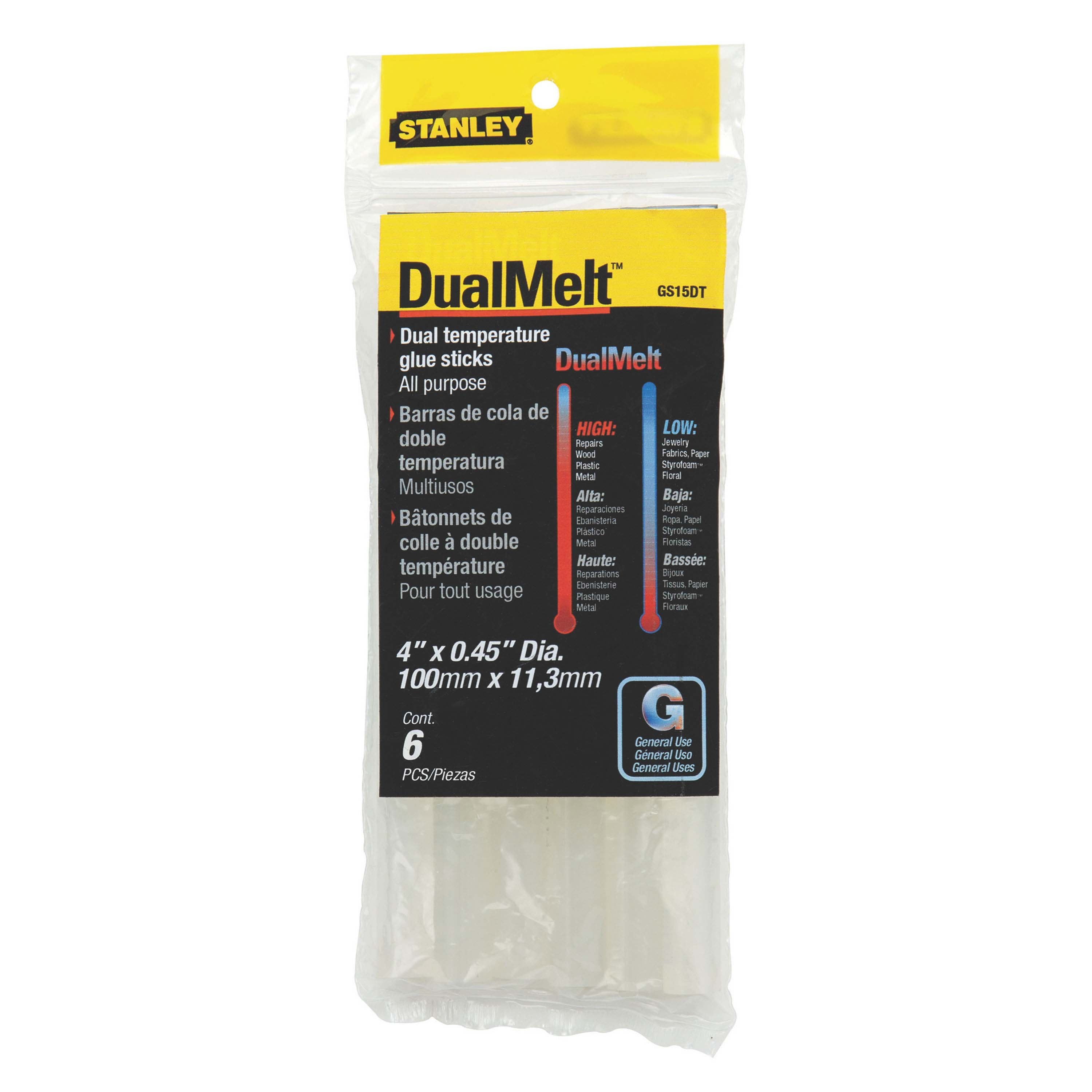 Dual Melt Glue Sticks - 6 Pack for DIY Crafts, School Projects & Home Repairs | Strong Adhesive for Paper, Fabric & Wood