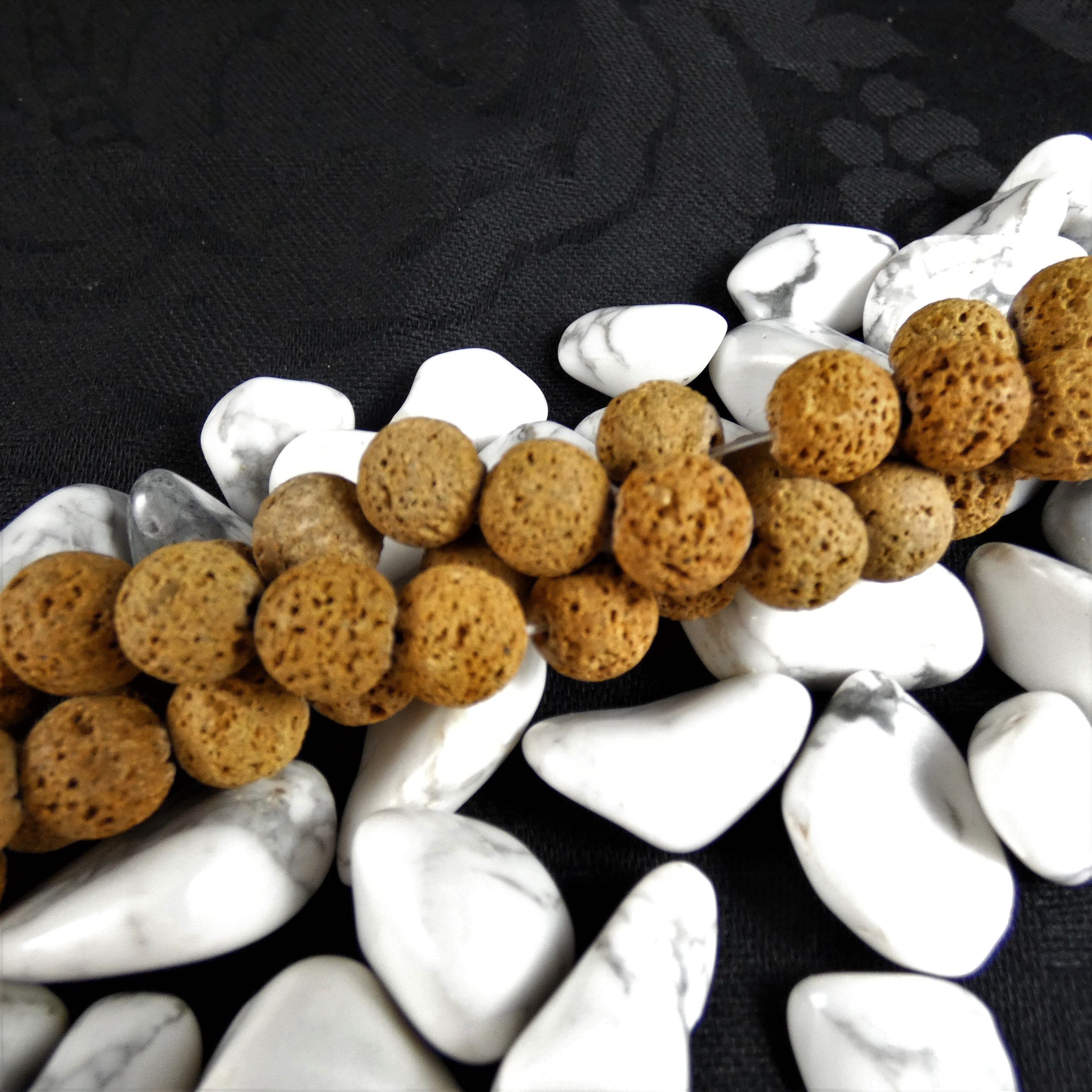Natural Brown Lava Bead Strands - 8mm Round Volcanic Stone Beads for Jewelry Making, Bracelets & Necklaces - Perfect for DIY Crafting, Meditation & Spiritual Healing