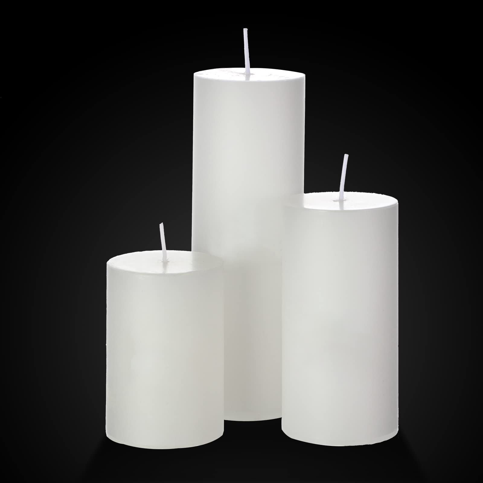 Shihanee 36-Piece Pillar Candle Set with Glass Cylinder Vases - 18 Sets (2.6'' x 4.7'', 5.9'', 7.9'') in Clear & White - Perfect for Wedding Centerpieces, Home Decor, and Romantic Ambiance Lighting