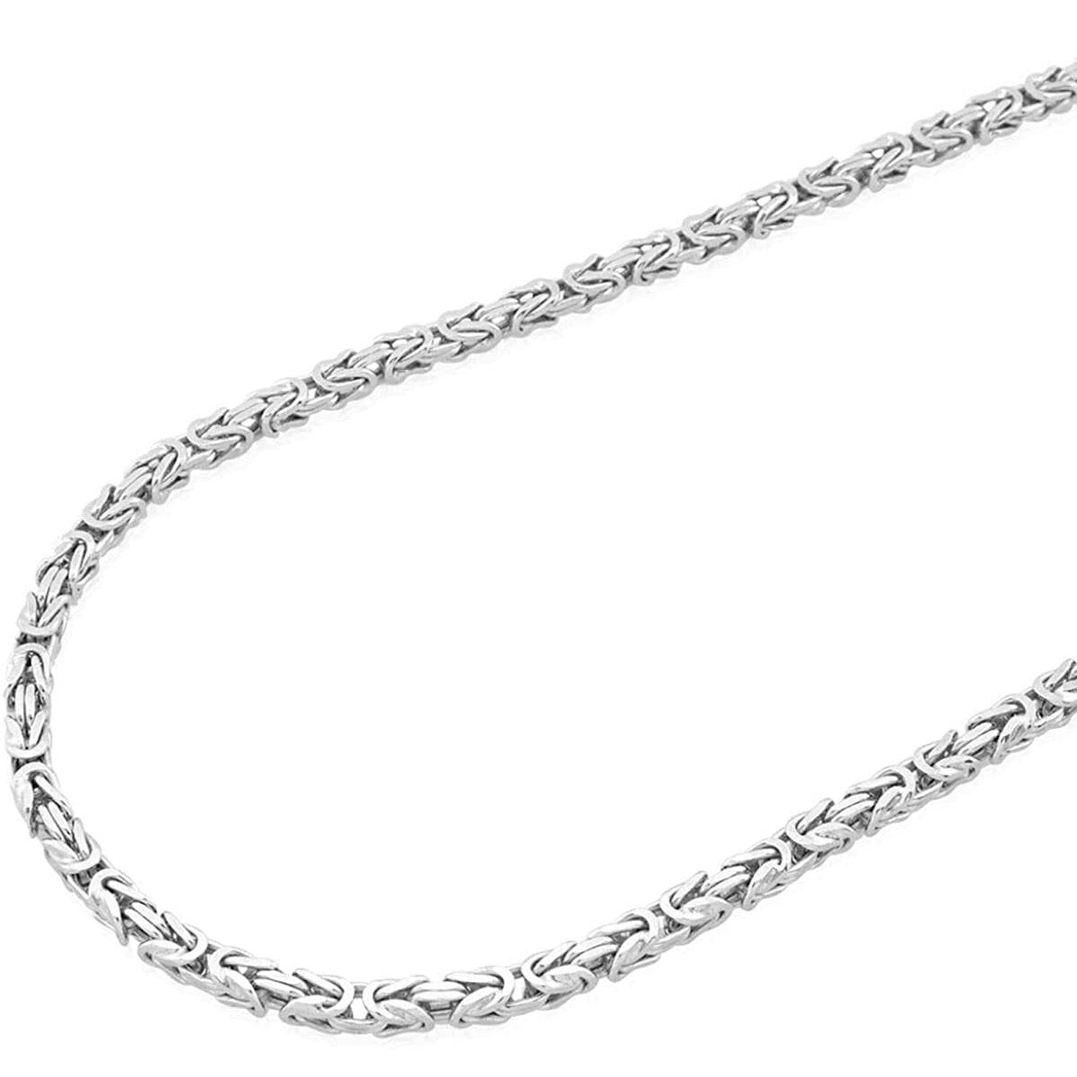 6MM 140 Byzantine Chain Necklace - .925 Sterling Silver, 8-28 Inches Adjustable Length - Perfect for Gifts, Layering & Everyday Jewelry