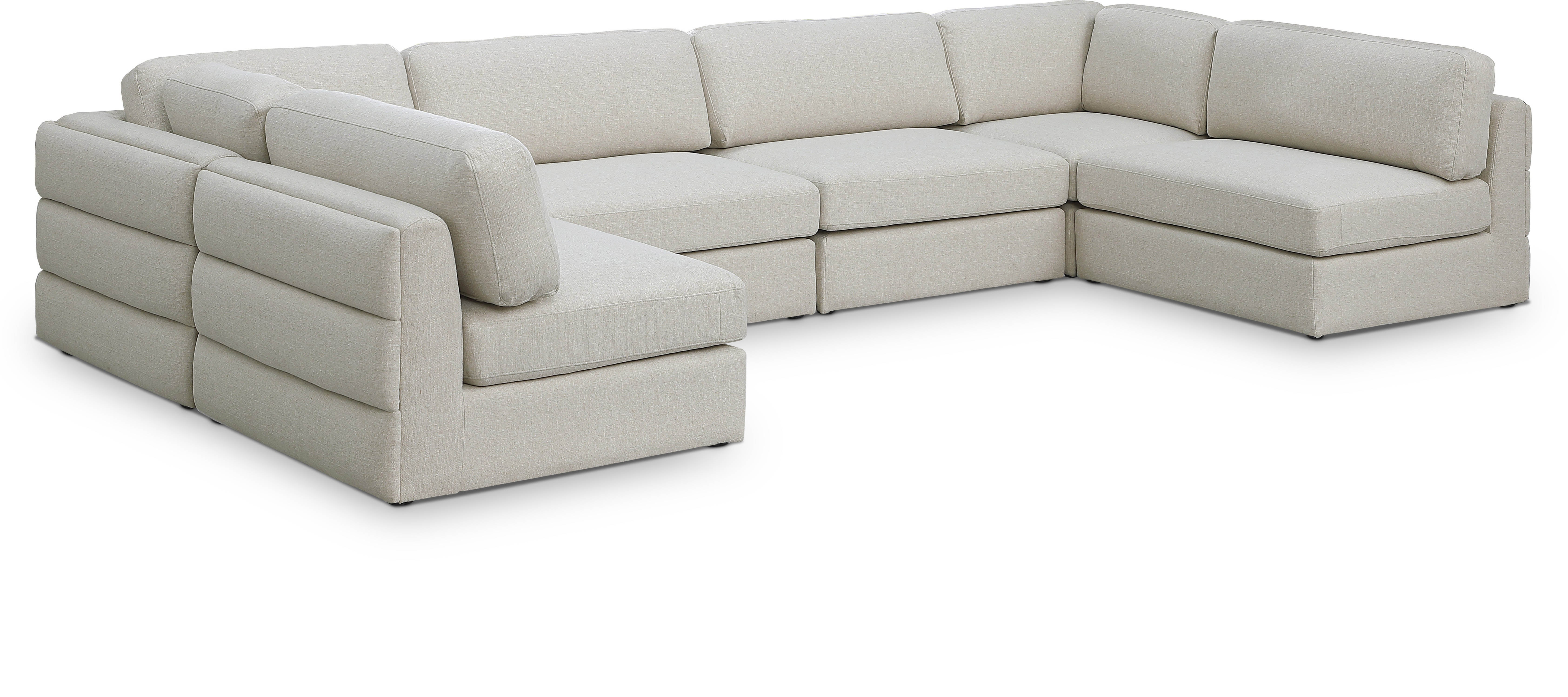 Beckham Durable Linen Textured Fabric Modular Sectional Sofa - Modern Living Room Furniture for Home & Office Comfort