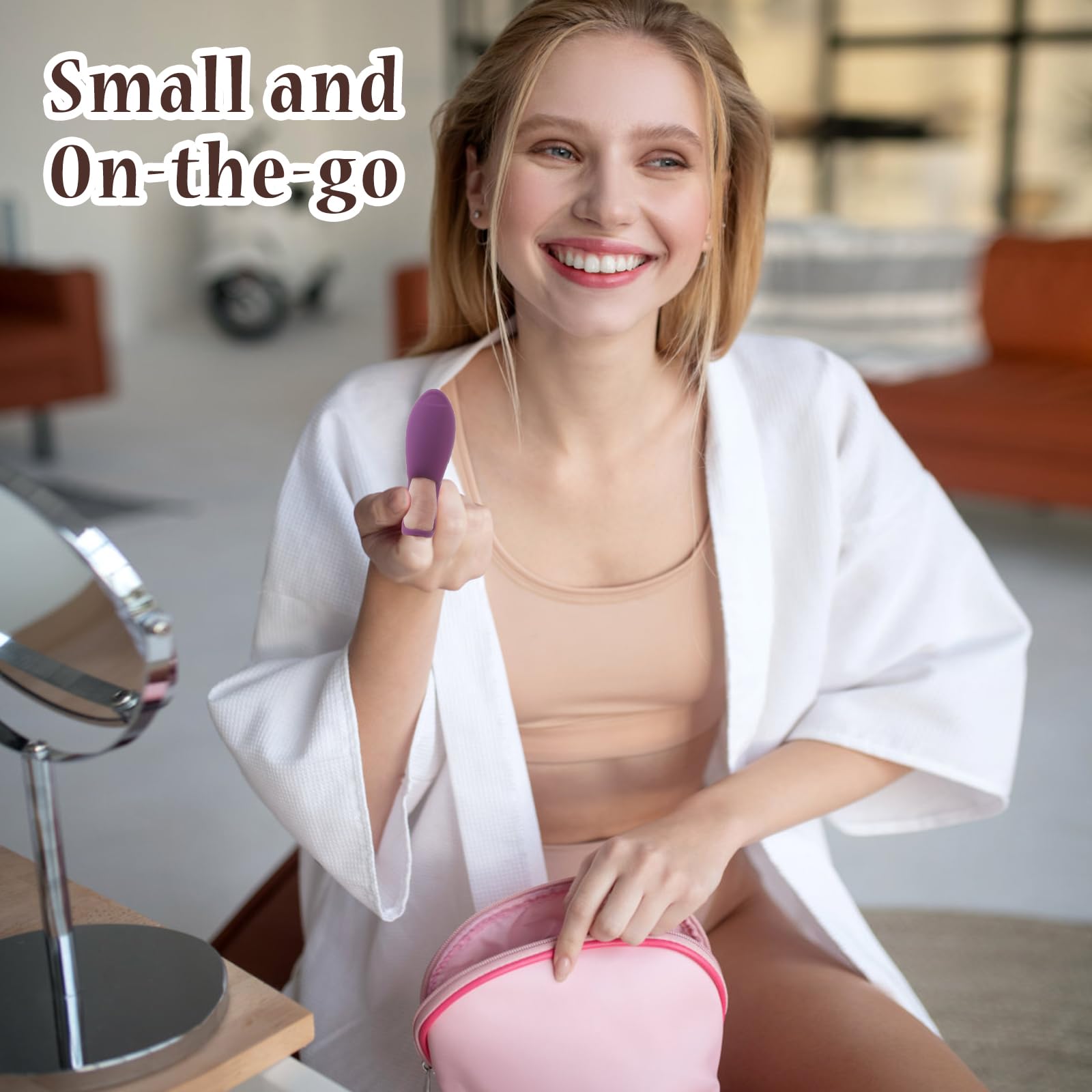 10-Speed Rechargeable Finger Vibrator - Mini Bullet Vibrator for Clitoral, G Spot & Nipple Stimulation - Portable Travel Sex Toy for Women & Men - Perfect for Solo Play & Couples Use