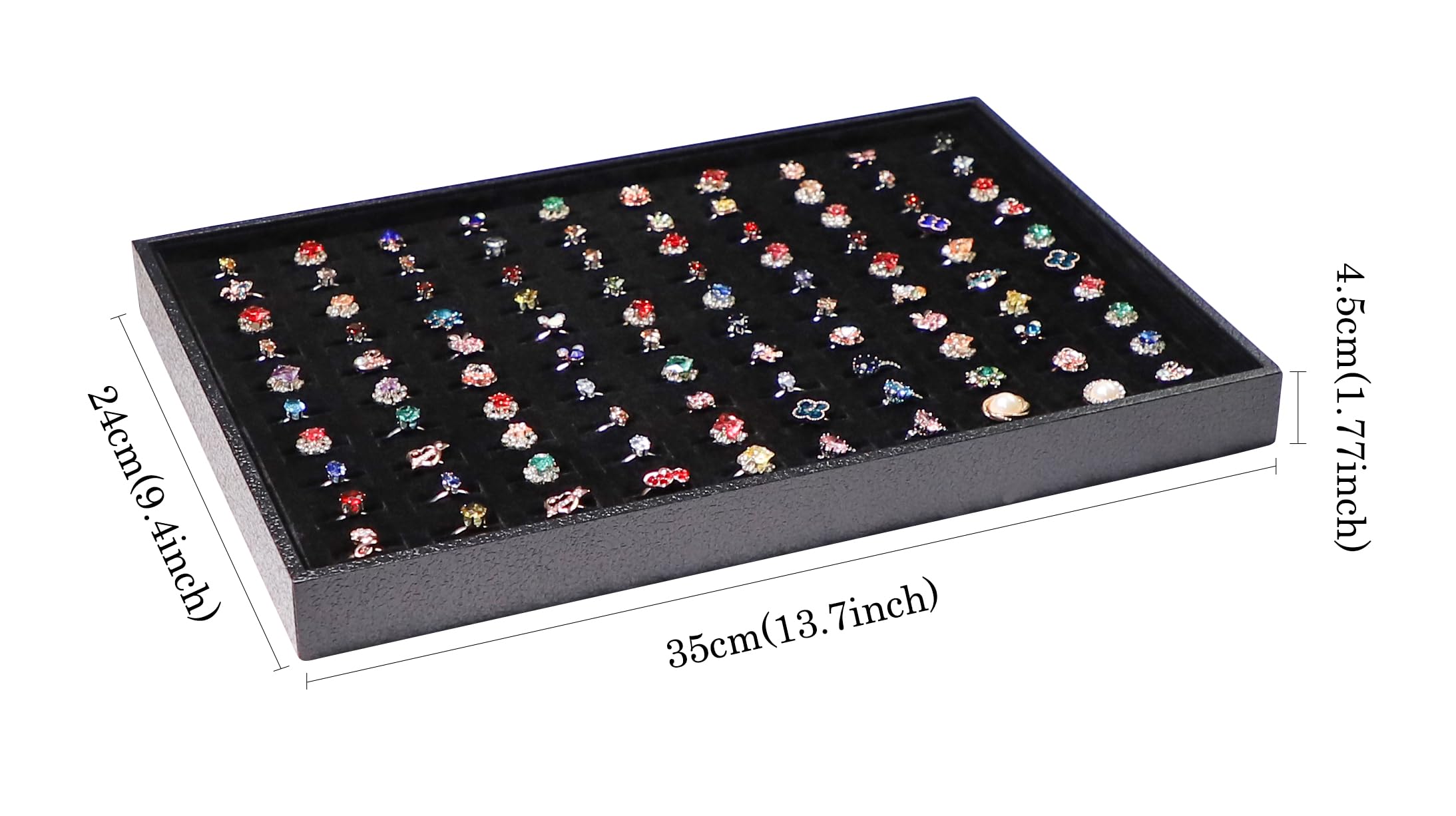 Wudygirl 100-Slot Ring Holder Organizer - Stackable Jewelry Tray for Drawer Storage - Perfect for Necklaces, Earrings & Bracelets - Bedroom Vanity & Bathroom Countertop Decor