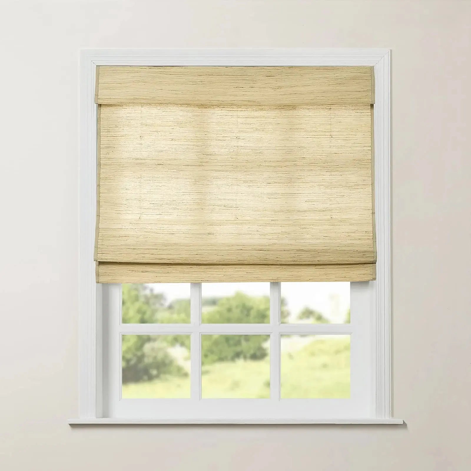 Rae Natural Ramie Jute Woven Wood Window Shades - Series M | Eco-Friendly Bamboo Blinds for Living Room, Bedroom & Office | Light Filtering & UV Protection