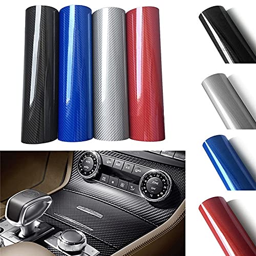 5D Carbon Fiber Vinyl Wrap for Cars & Motorcycles - Silver | High Glossy Finish for Interior/Exterior Styling