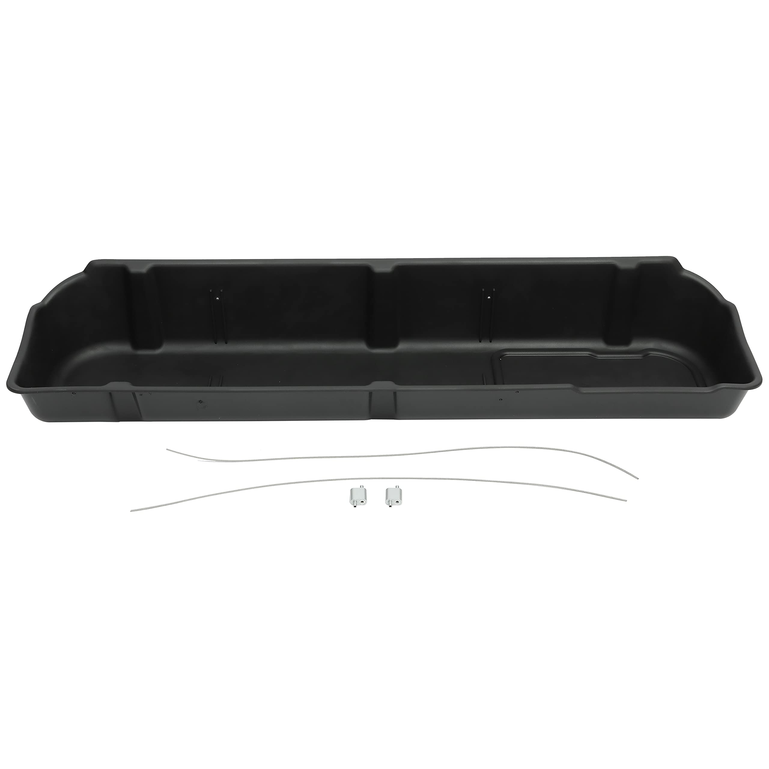 HECASA Under Seat Storage Box for 2009-2014 Ford F150 Supercrew & Crew Cab | Black Truck Organizer | No Subwoofer Required | Perfect for Tools, Emergency Kits & Road Trip Essentials