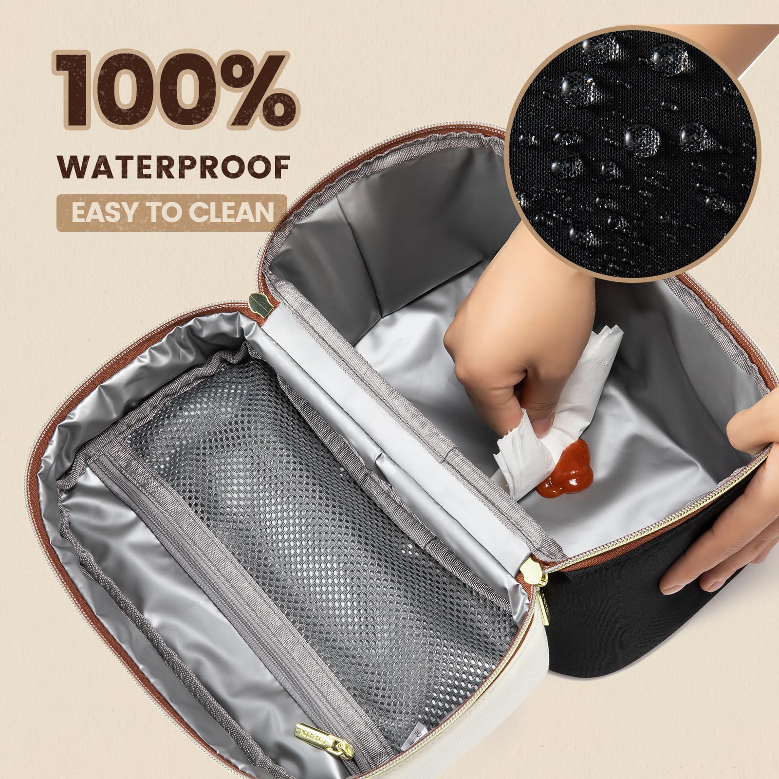 LOVEVOOK Insulated Lunch Bag for Women - Leakproof Cooler Tote with Adjustable Shoulder Strap for Office, Picnic, Hiking & Beach | Perfect for Work, Outdoor Activities & Travel