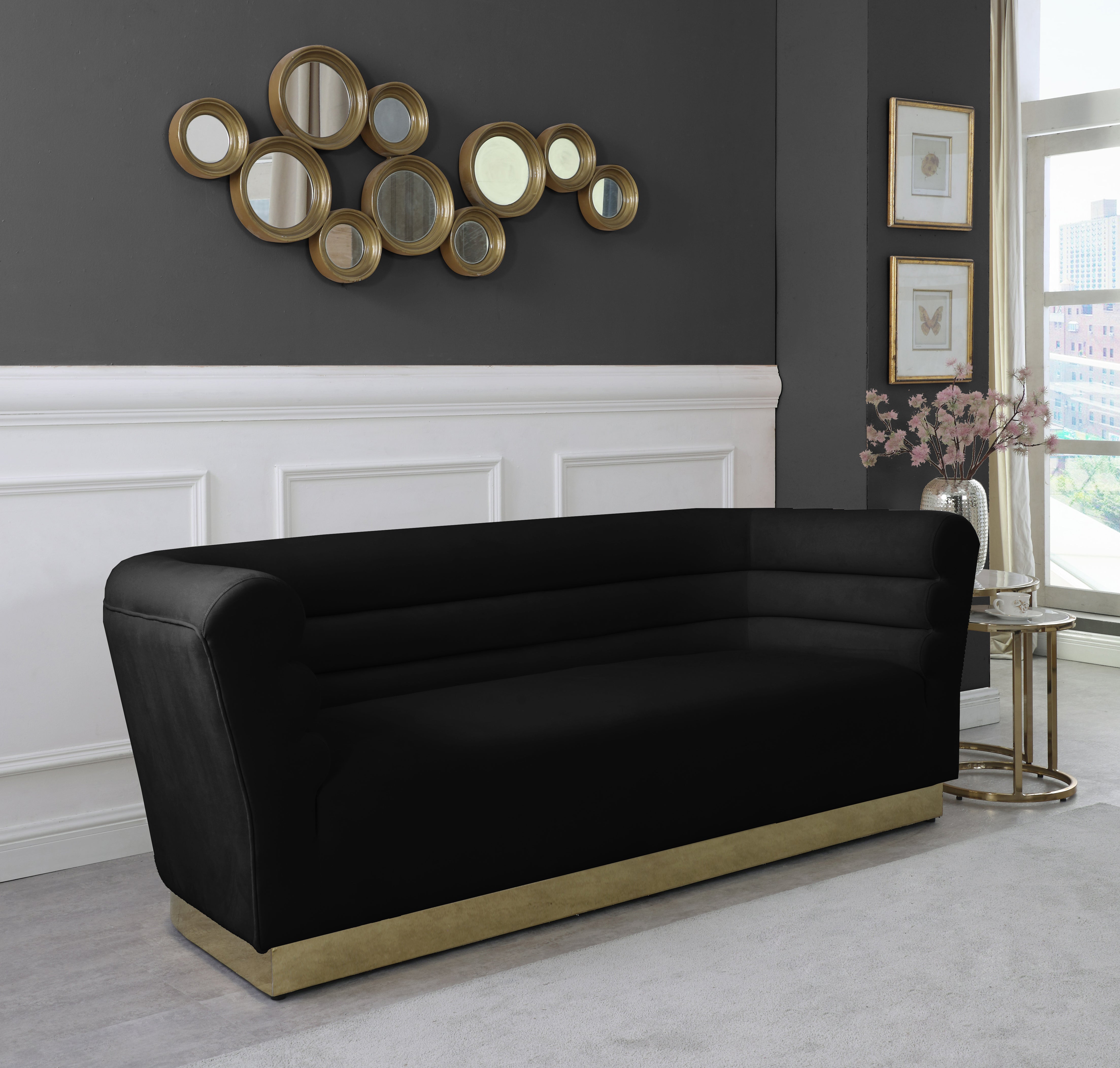 Luxury Bellini Velvet Sofa - Modern Plush Upholstered Couch for Living Room, Lounge & Home Decor - Soft Comfortable Sectional Sofa for Apartment, Dorm or Office